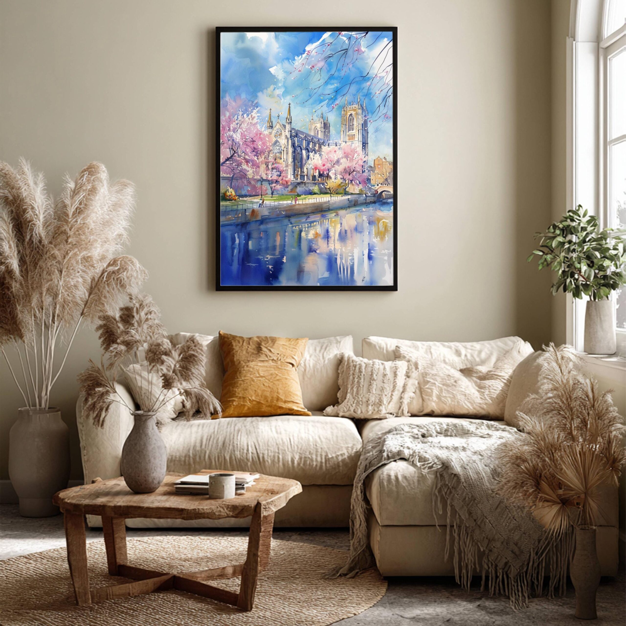 York Minster York England Watercolor: United Kingdom Travel Art Poster - Image 3