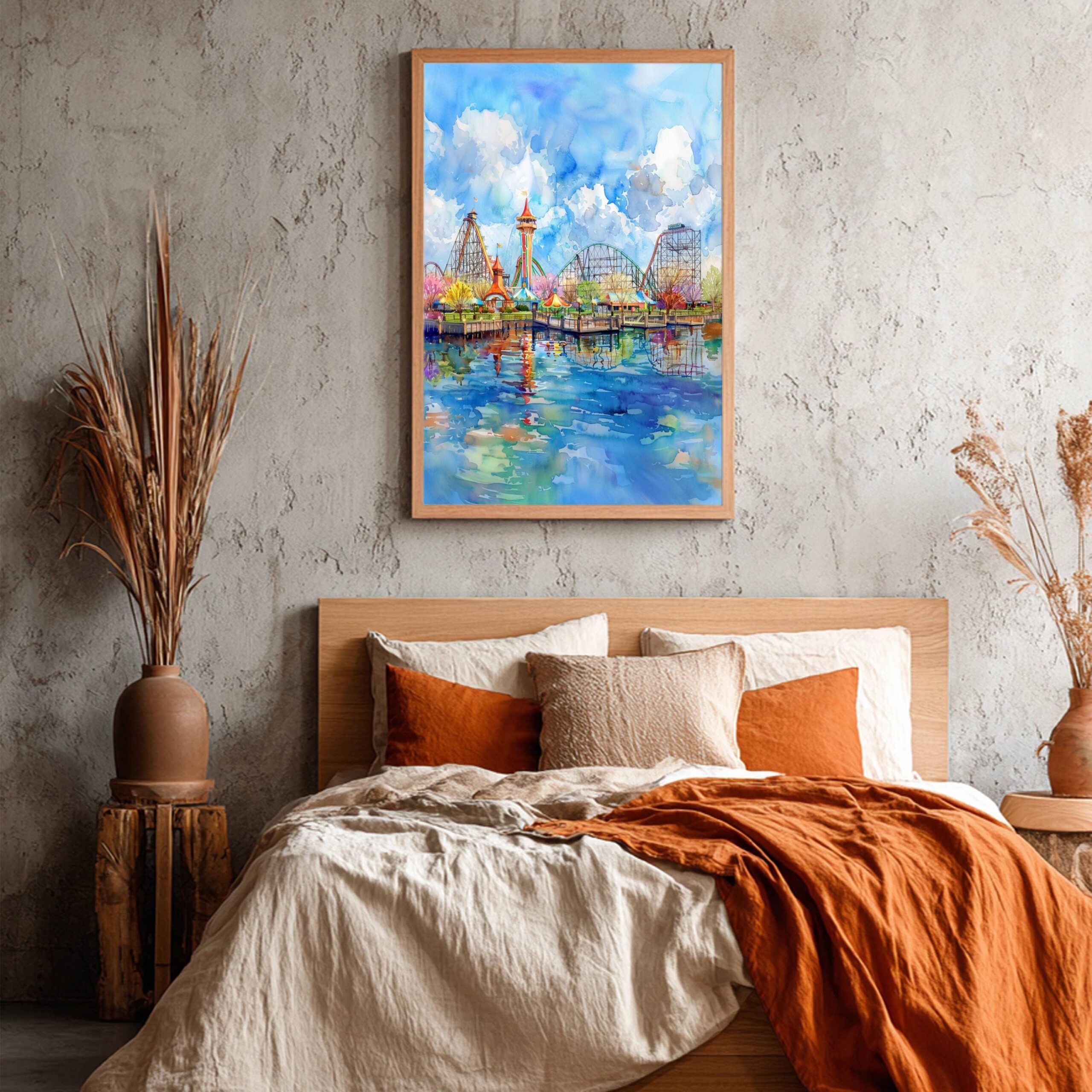 Cedar Point Ohio USA Watercolor Print: American Travel Art Poster - Image 3
