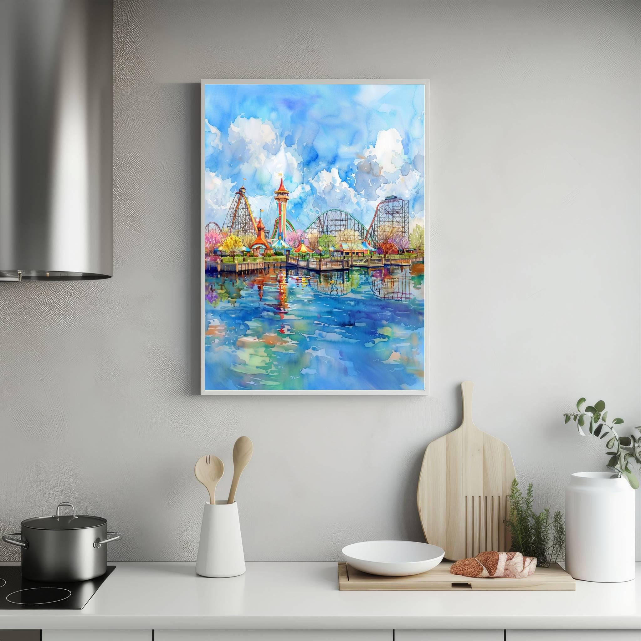 Cedar Point Ohio USA Watercolor Print: American Travel Art Poster - Image 5