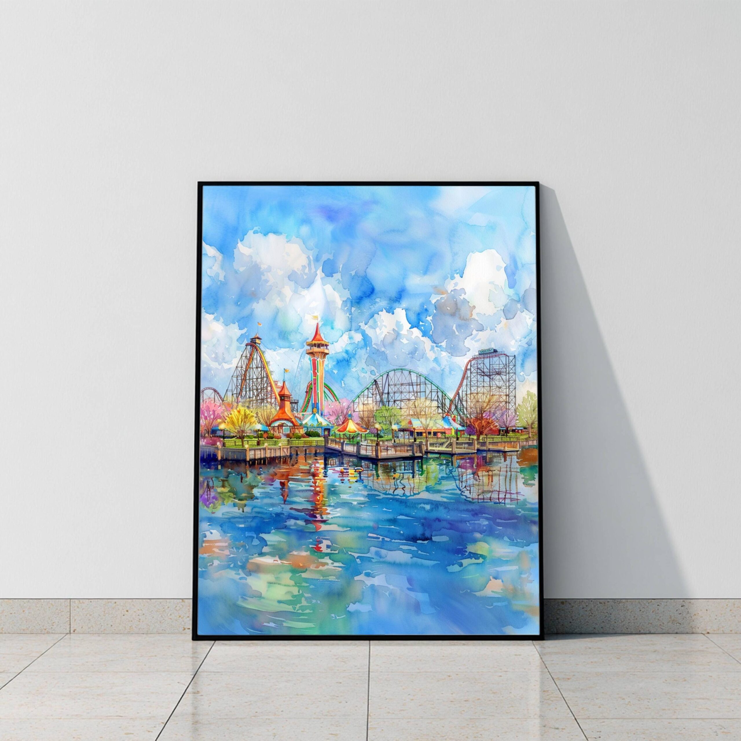 Cedar Point Ohio USA Watercolor Print: American Travel Art Poster - Image 10