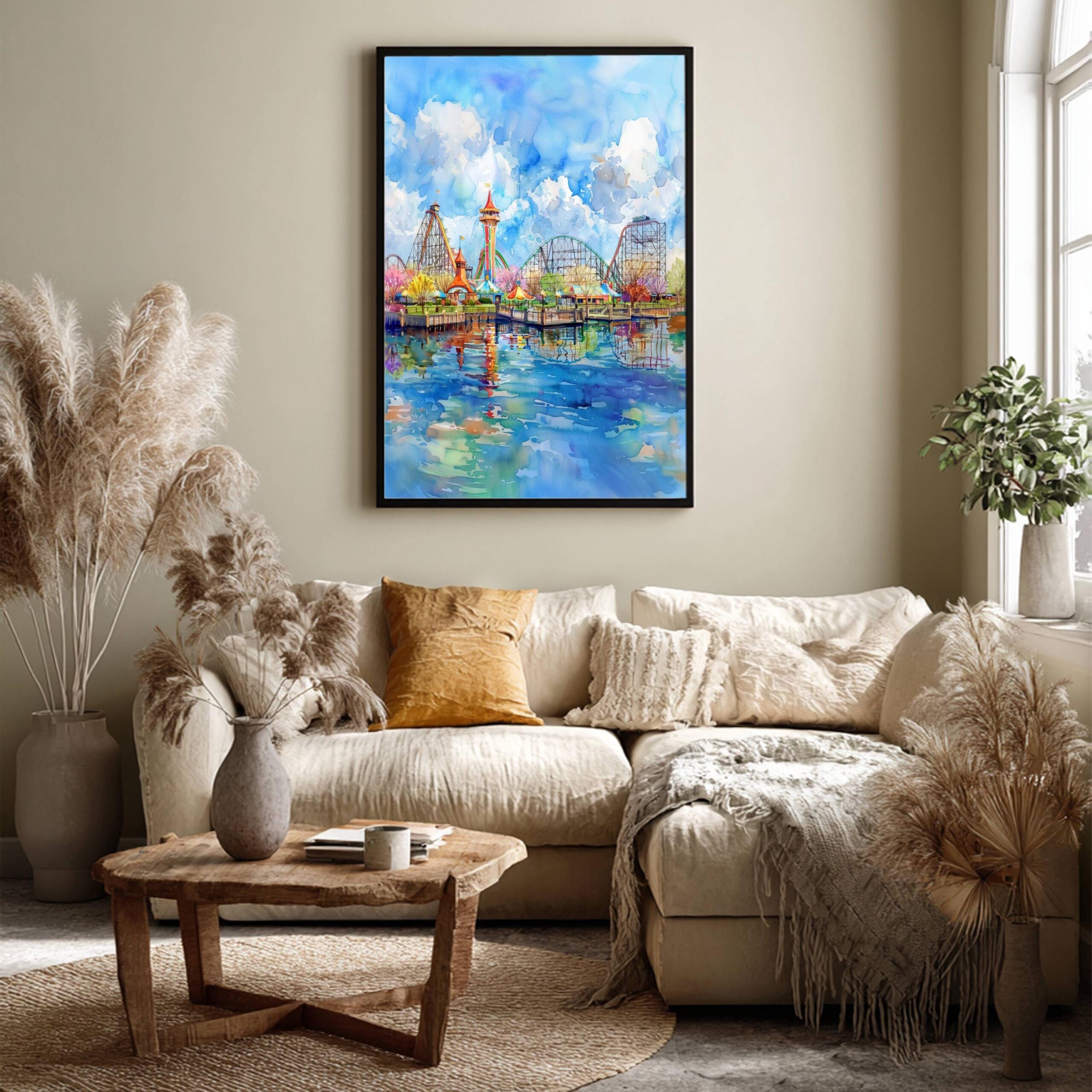 Cedar Point Ohio USA Watercolor Print: American Travel Art Poster - Image 4