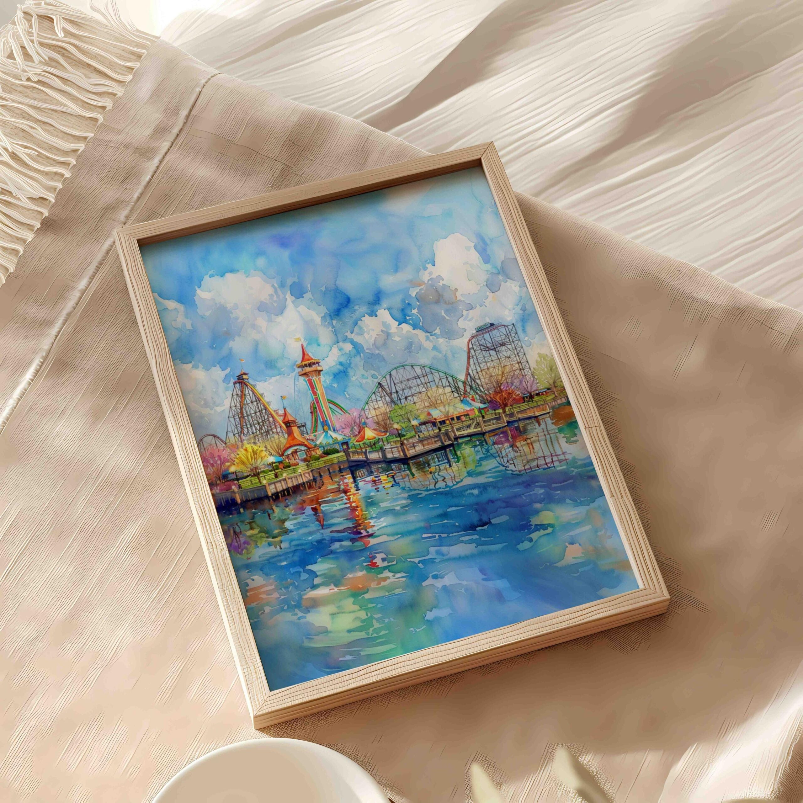 Cedar Point Ohio USA Watercolor Print: American Travel Art Poster - Image 6