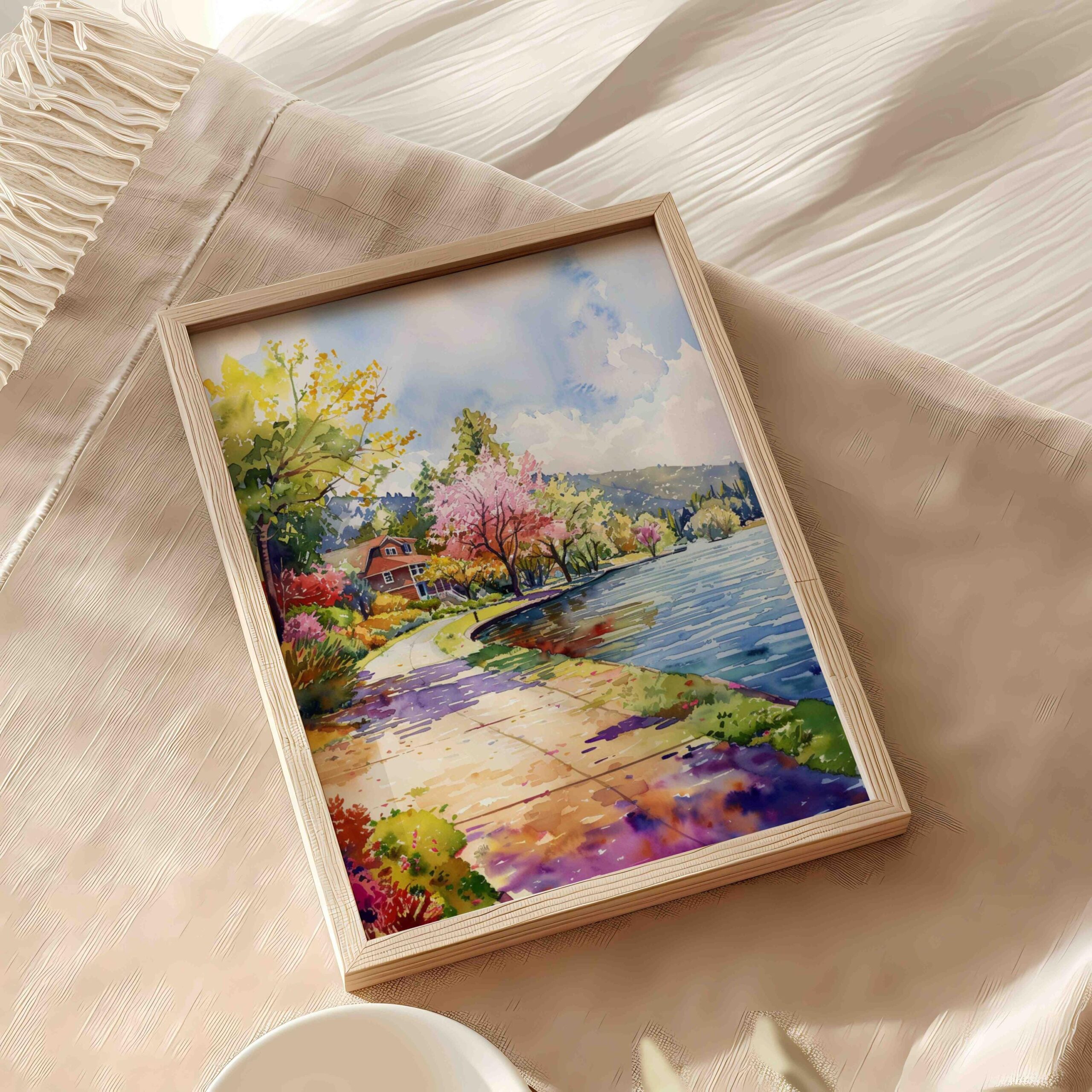 Bass Lake California USA Watercolor Print: American Travel Art Poster - Image 6