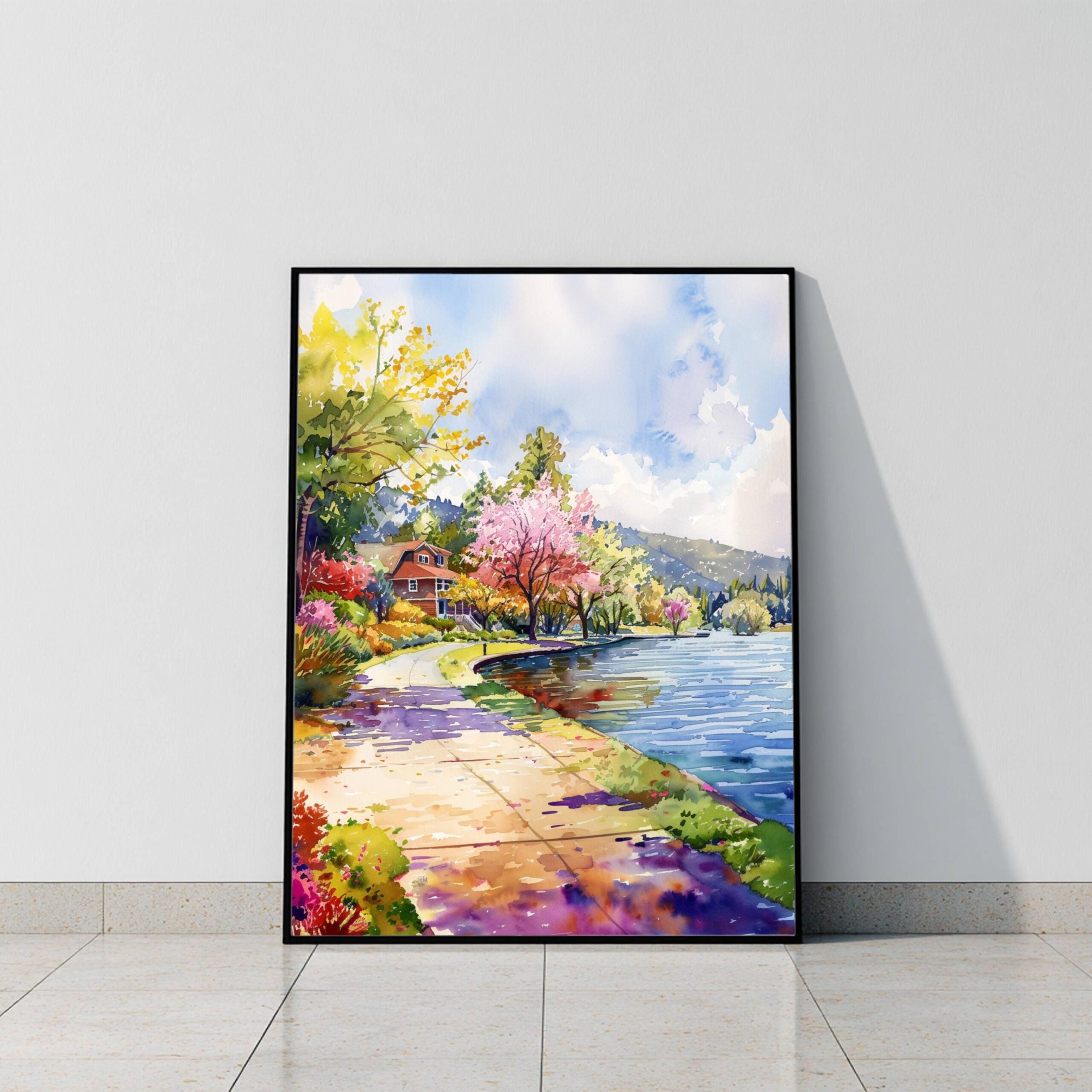 Bass Lake California USA Watercolor Print: American Travel Art Poster - Image 10