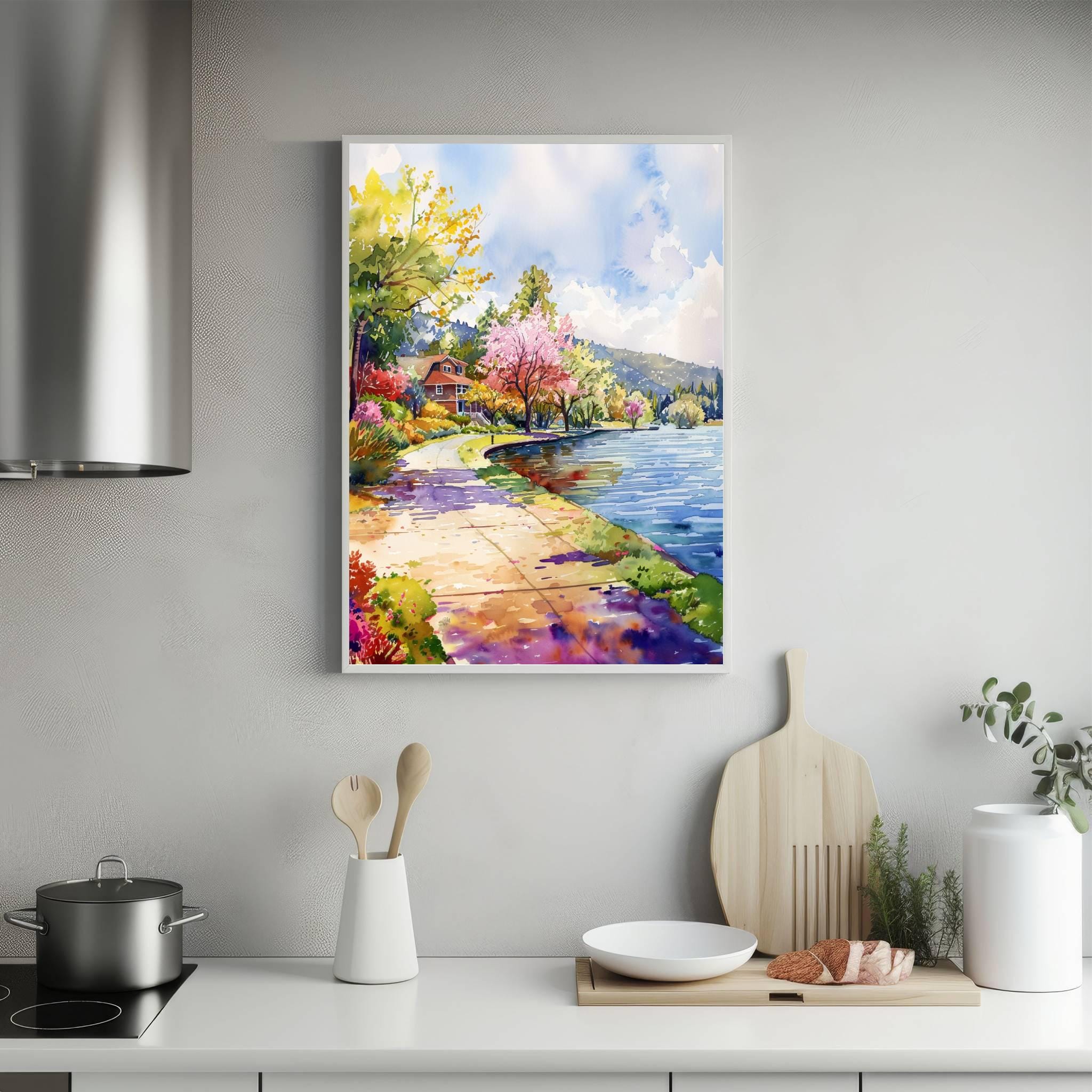 Bass Lake California USA Watercolor Print: American Travel Art Poster - Image 5