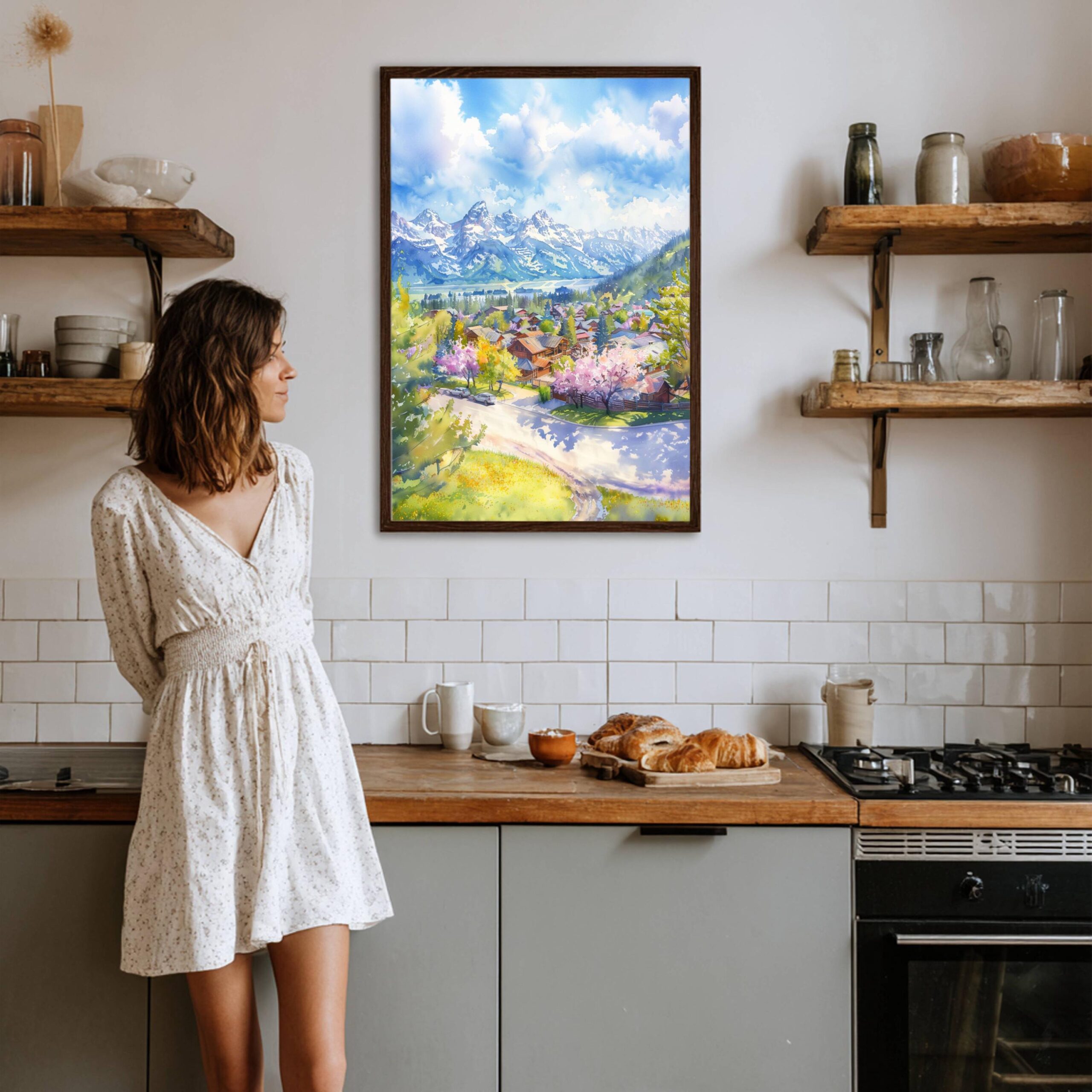 Jackson Hole Wyoming USA Watercolor Print: American Travel Art Poster - Image 8