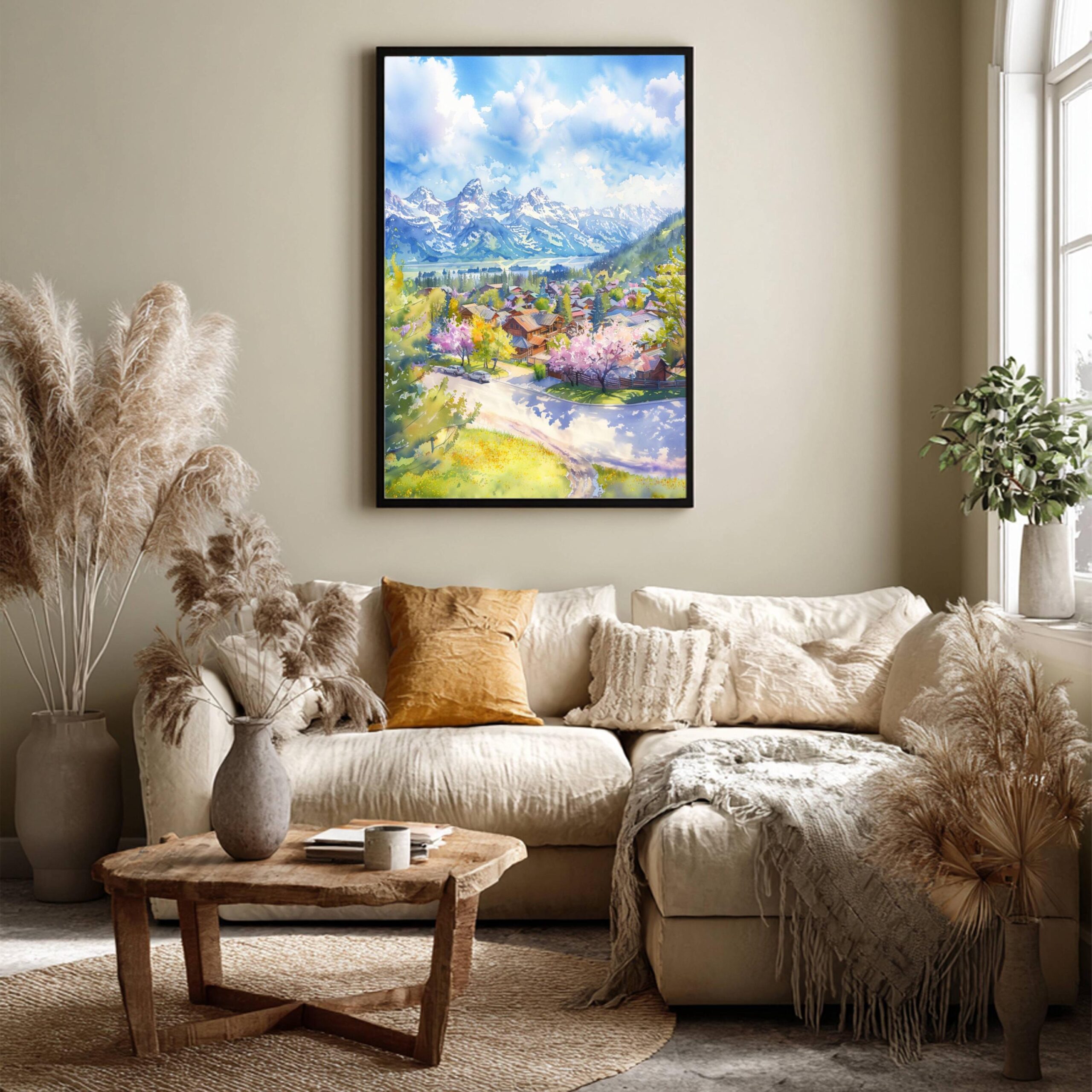 Jackson Hole Wyoming USA Watercolor Print: American Travel Art Poster - Image 3