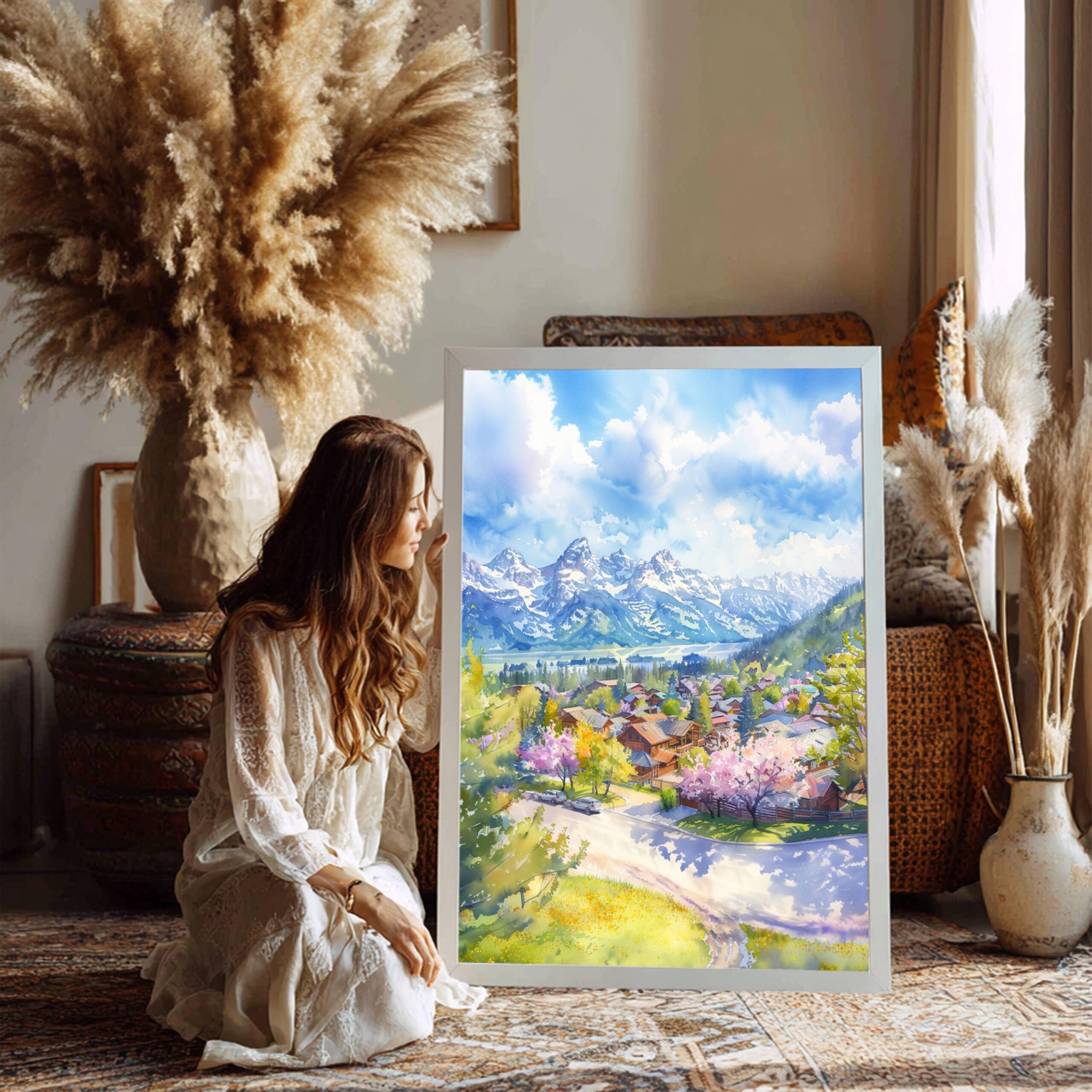 Jackson Hole Wyoming USA Watercolor Print: American Travel Art Poster - Image 7