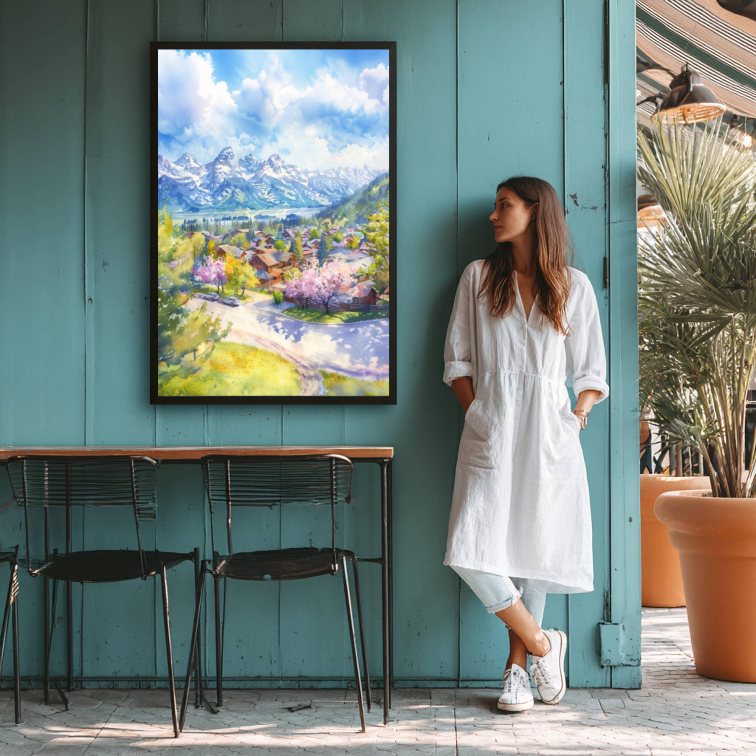 Jackson Hole Wyoming USA Watercolor Print: American Travel Art Poster - Image 9