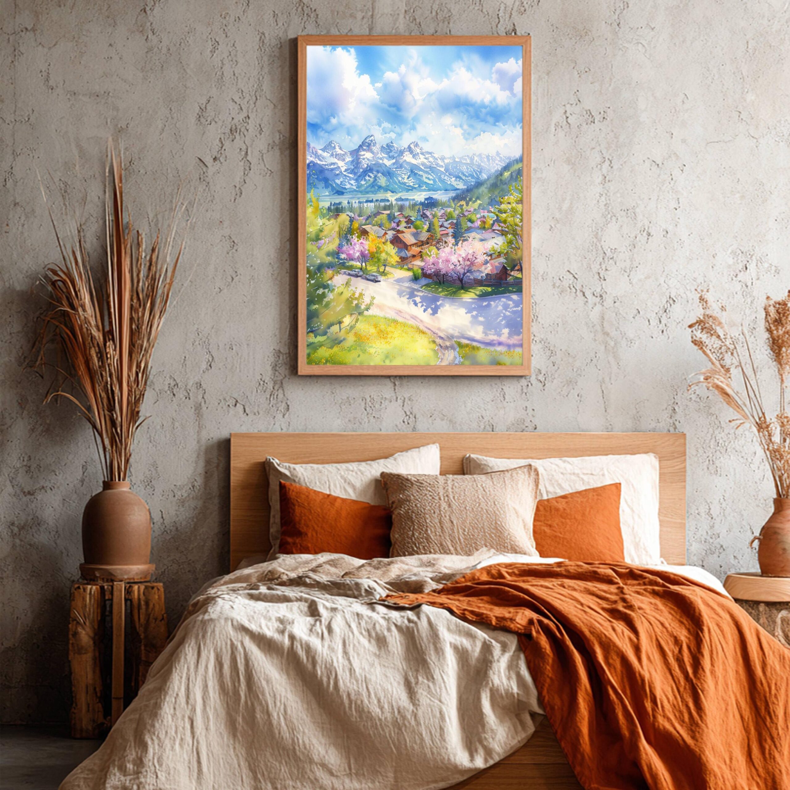 Jackson Hole Wyoming USA Watercolor Print: American Travel Art Poster - Image 4