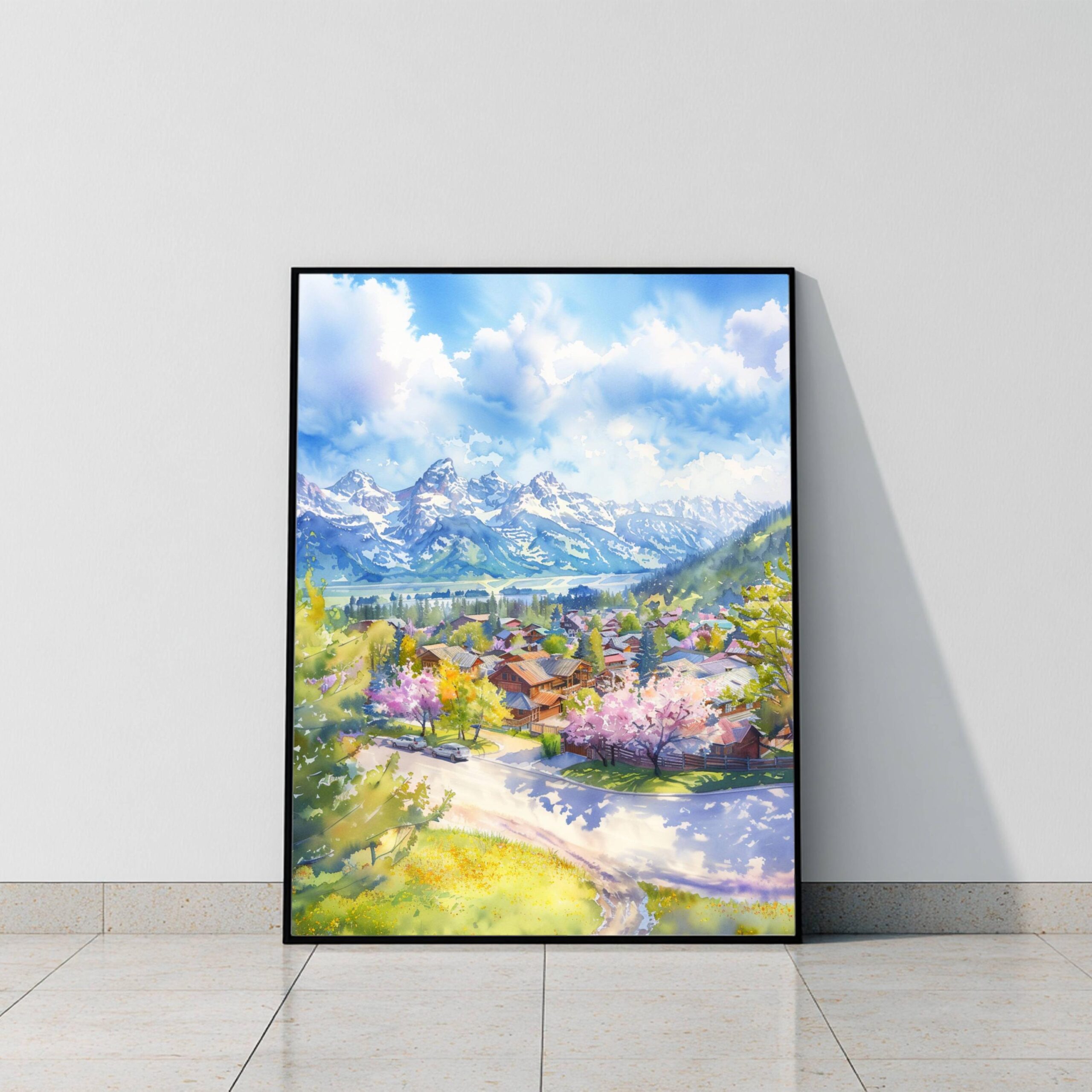 Jackson Hole Wyoming USA Watercolor Print: American Travel Art Poster - Image 10