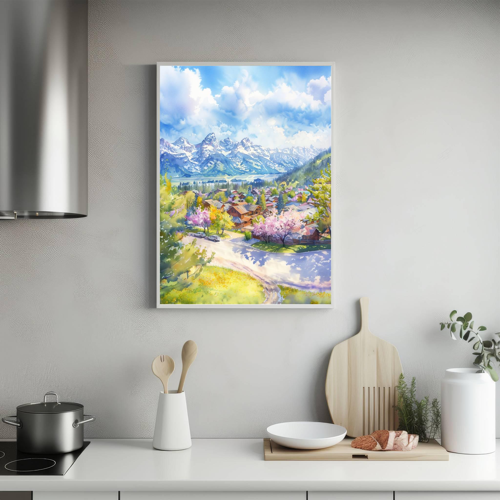 Jackson Hole Wyoming USA Watercolor Print: American Travel Art Poster - Image 5
