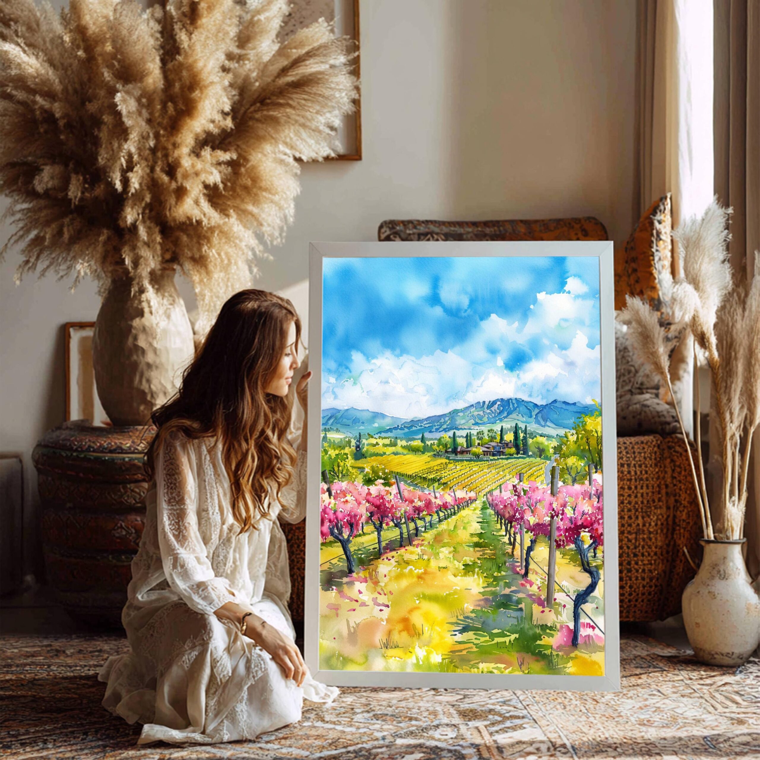 Napa Valley California USA Watercolor Print: American Travel Art Poster - Image 7