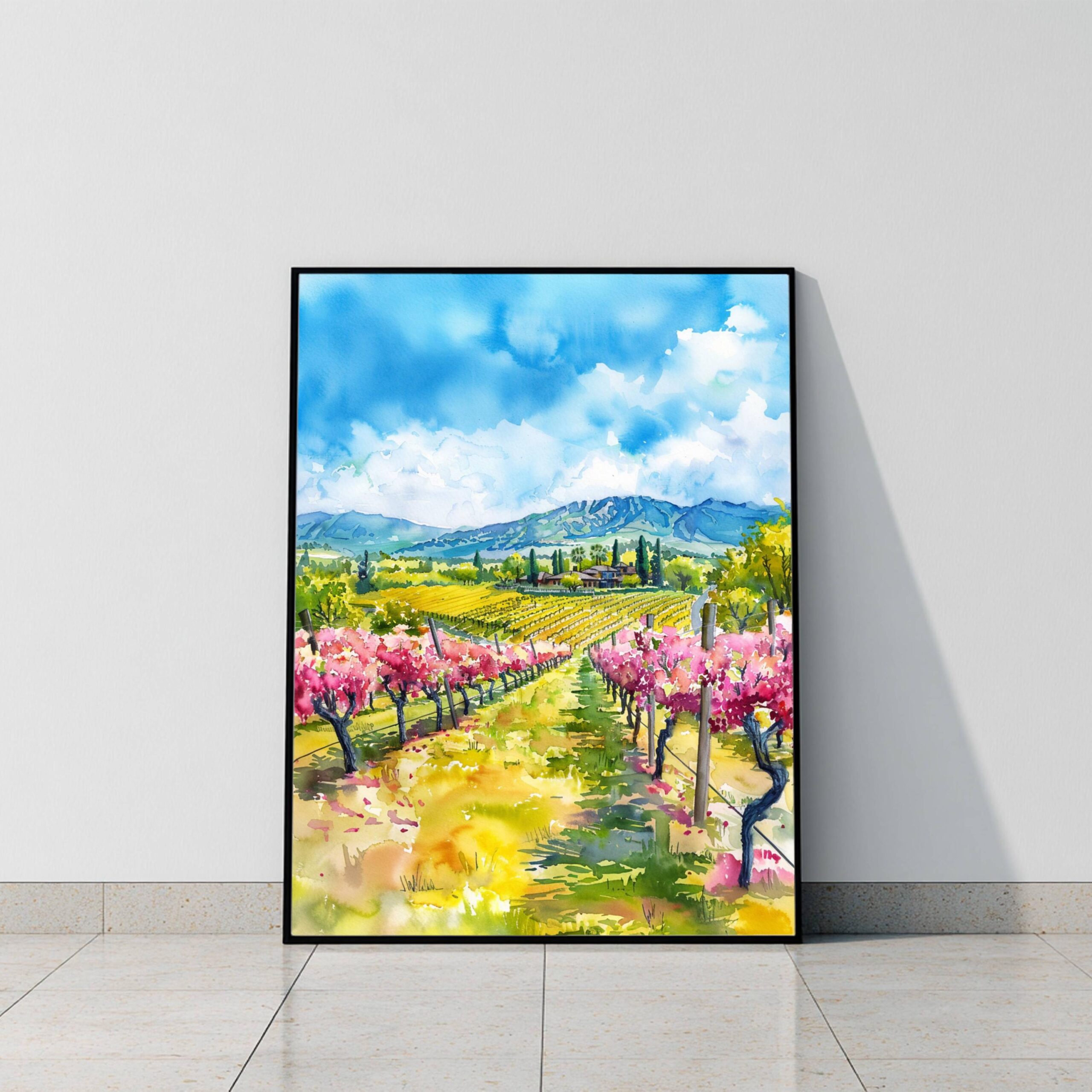 Napa Valley California USA Watercolor Print: American Travel Art Poster - Image 10