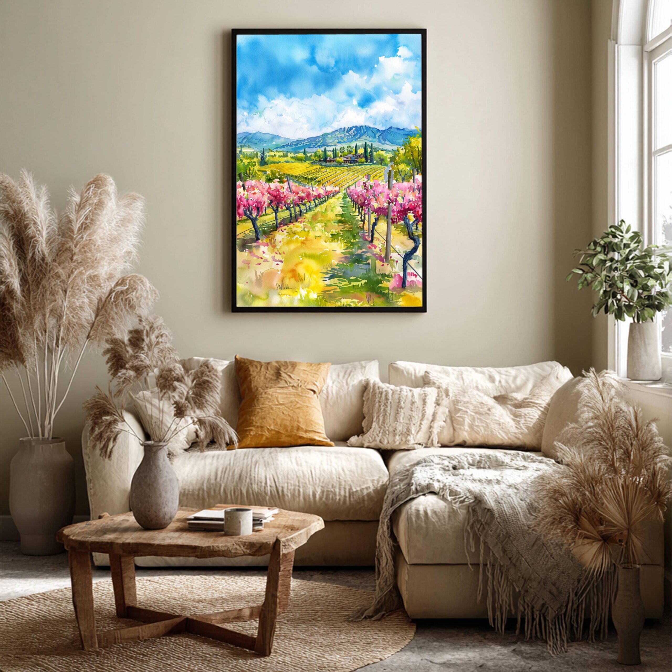 Napa Valley California USA Watercolor Print: American Travel Art Poster - Image 3