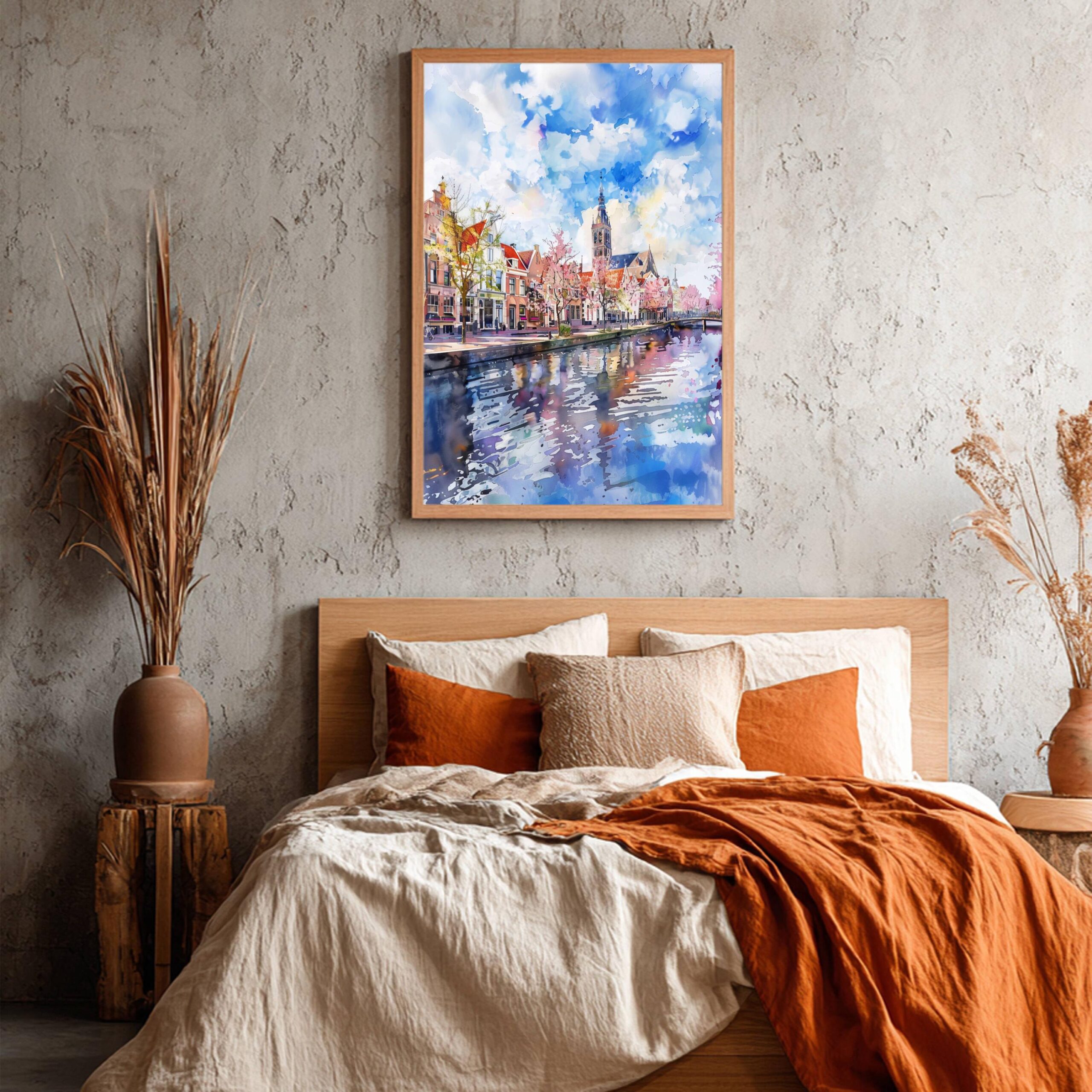 Delft The Netherlands (Holland) Europe Watercolor Print: Travel Art Poster - Image 3
