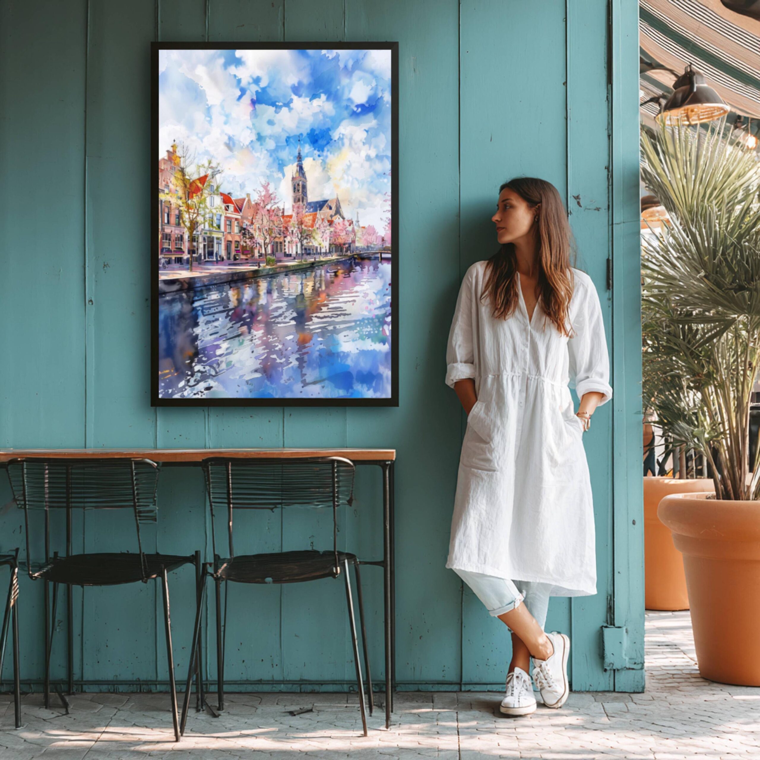 Delft The Netherlands (Holland) Europe Watercolor Print: Travel Art Poster - Image 9