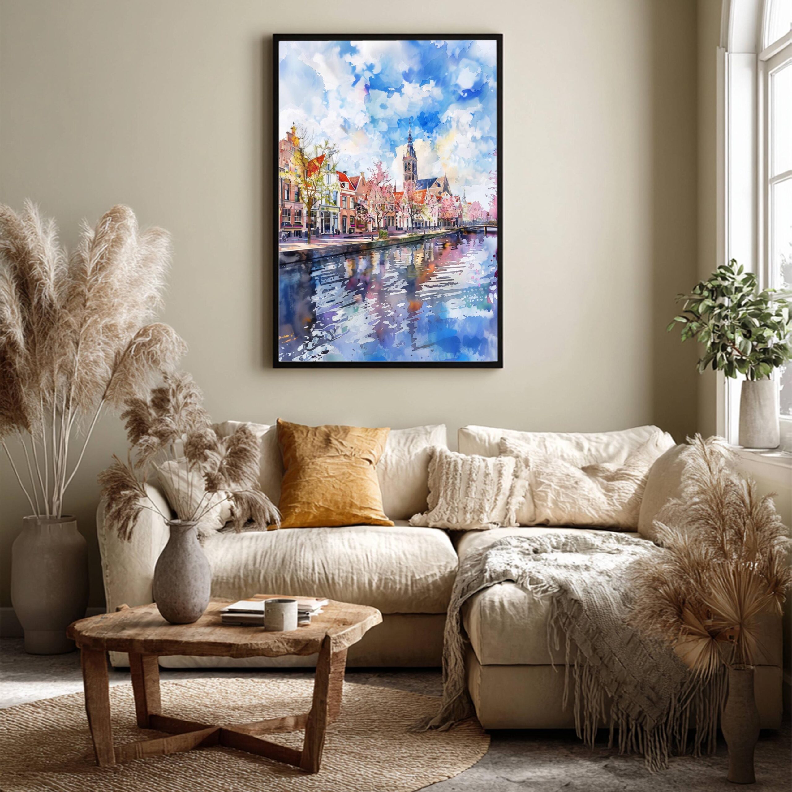 Delft The Netherlands (Holland) Europe Watercolor Print: Travel Art Poster - Image 4