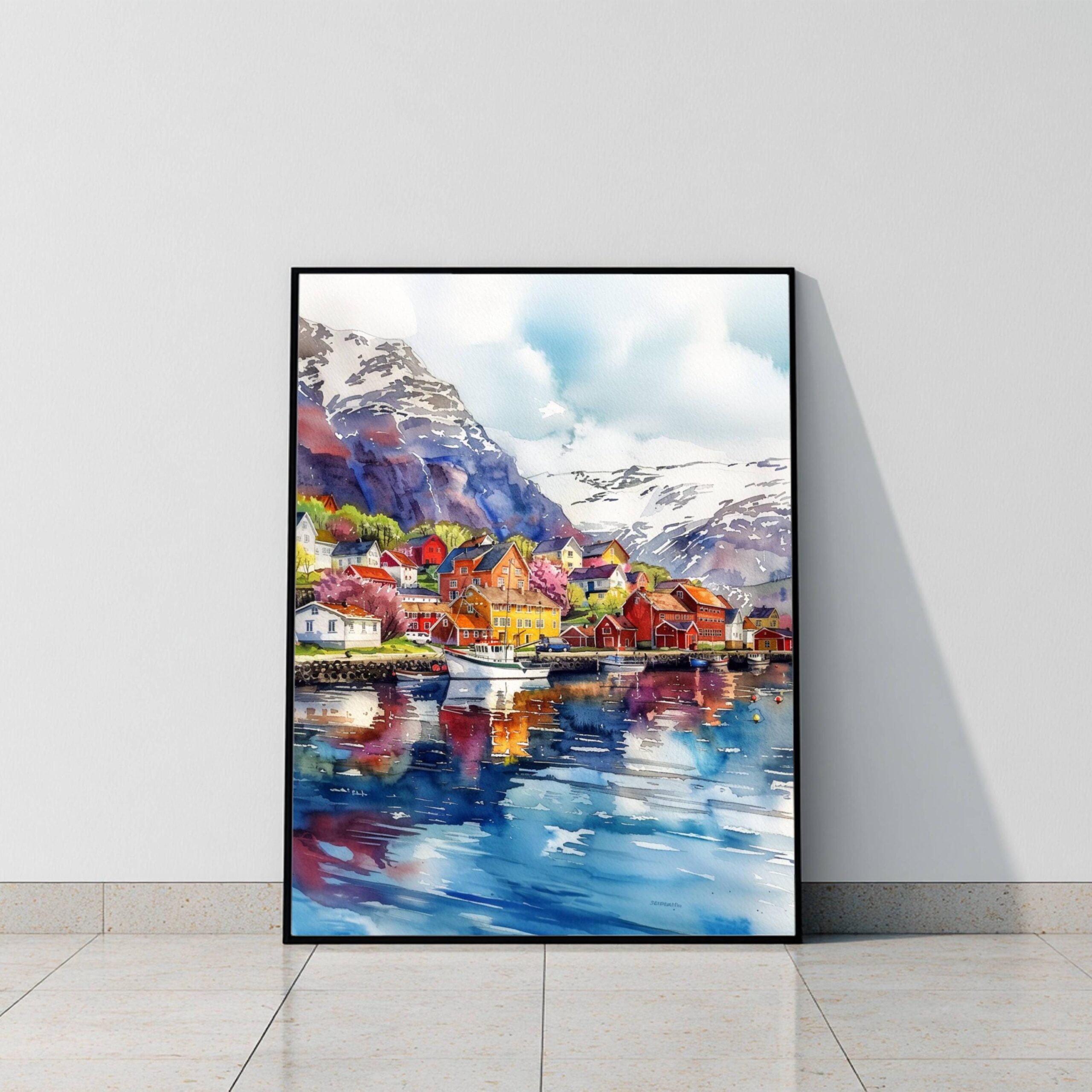 Narvik Norway Scandinavia Watercolor Print: Europe Travel Art Poster - Image 10