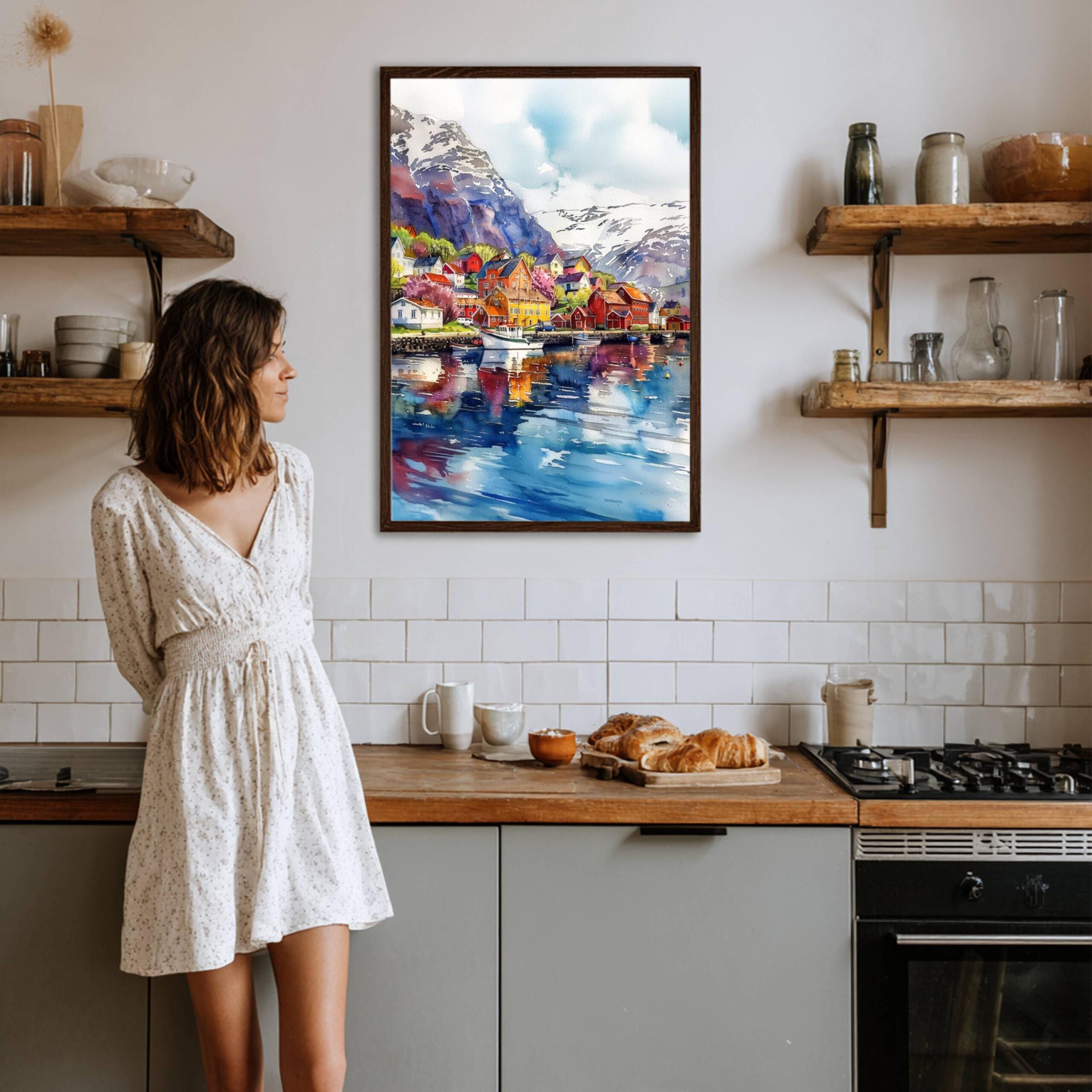 Narvik Norway Scandinavia Watercolor Print: Europe Travel Art Poster - Image 8