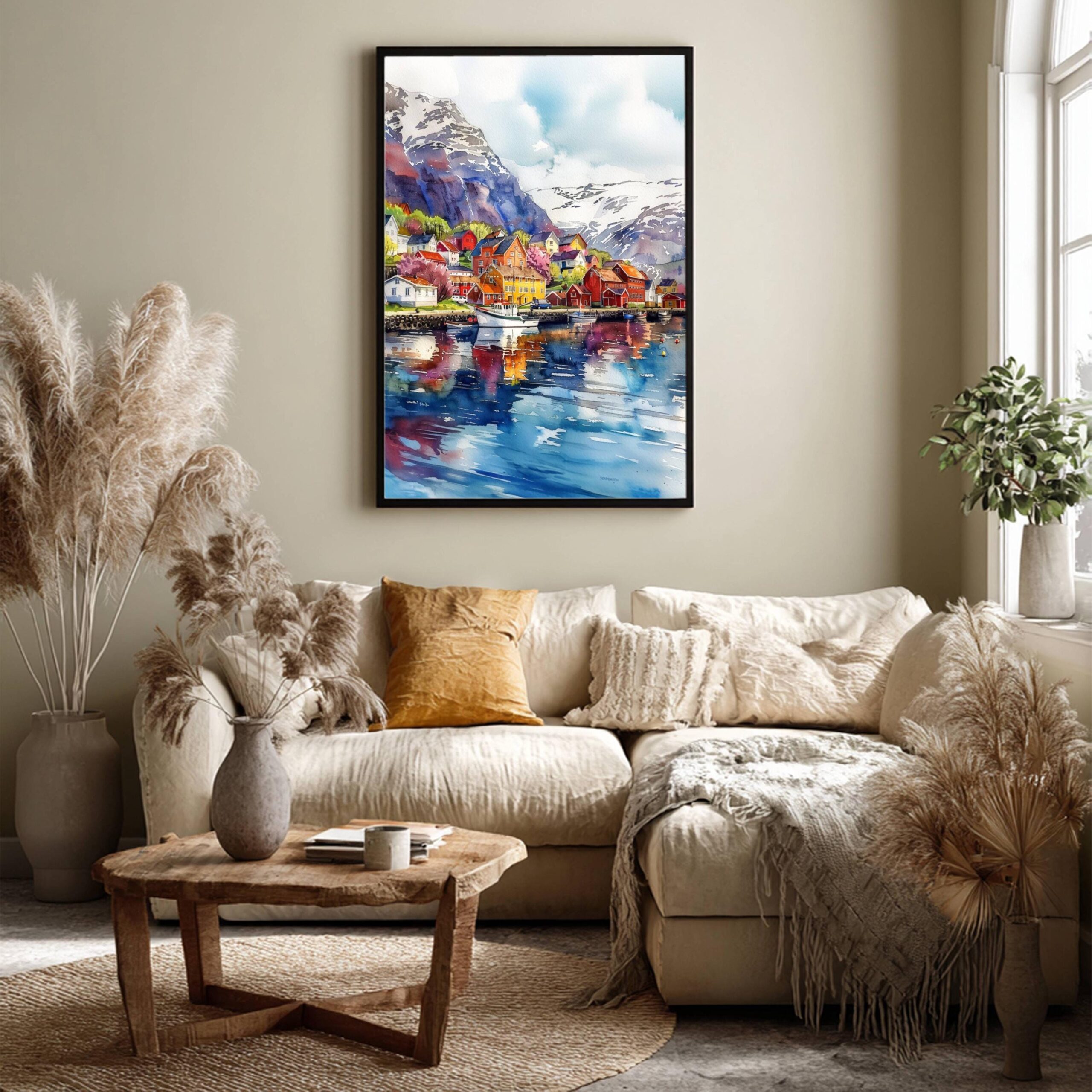 Narvik Norway Scandinavia Watercolor Print: Europe Travel Art Poster - Image 3