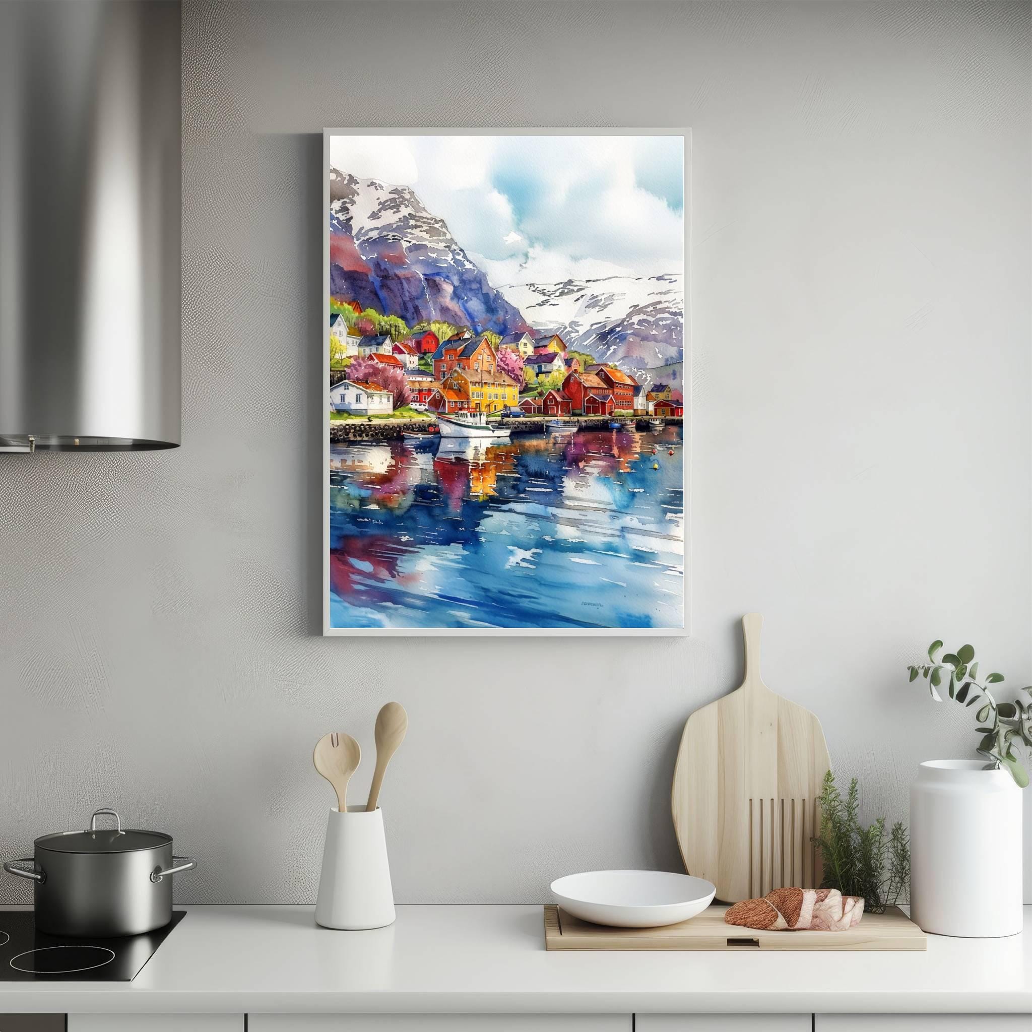 Narvik Norway Scandinavia Watercolor Print: Europe Travel Art Poster - Image 5
