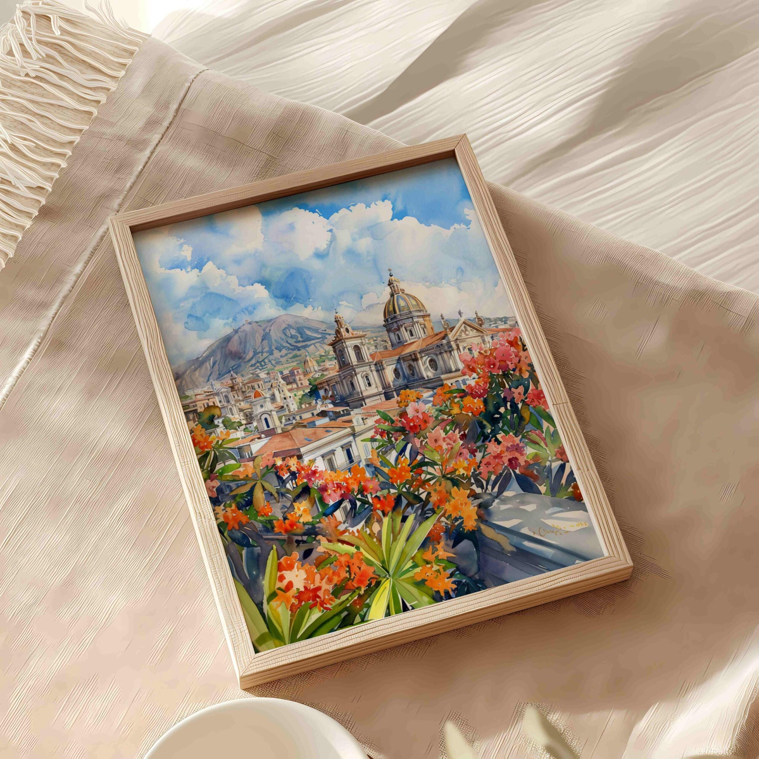 Catania Sicily Italy Europe Watercolor Print: Travel Art Poster - Image 6
