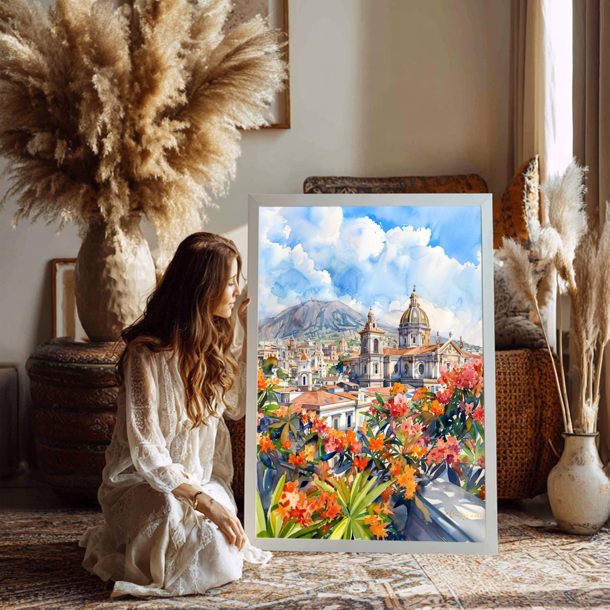 Catania Sicily Italy Europe Watercolor Print: Travel Art Poster - Image 8