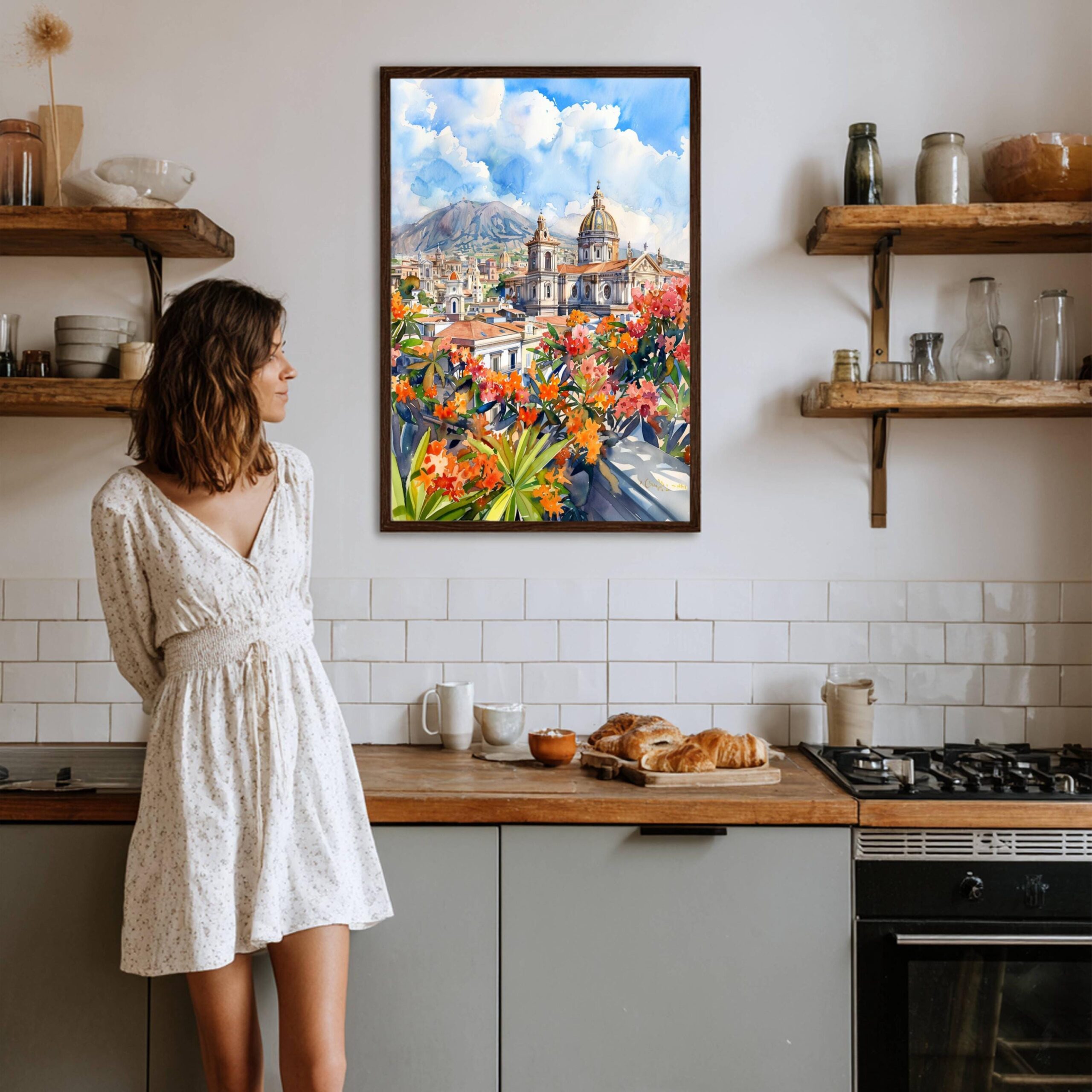 Catania Sicily Italy Europe Watercolor Print: Travel Art Poster - Image 9