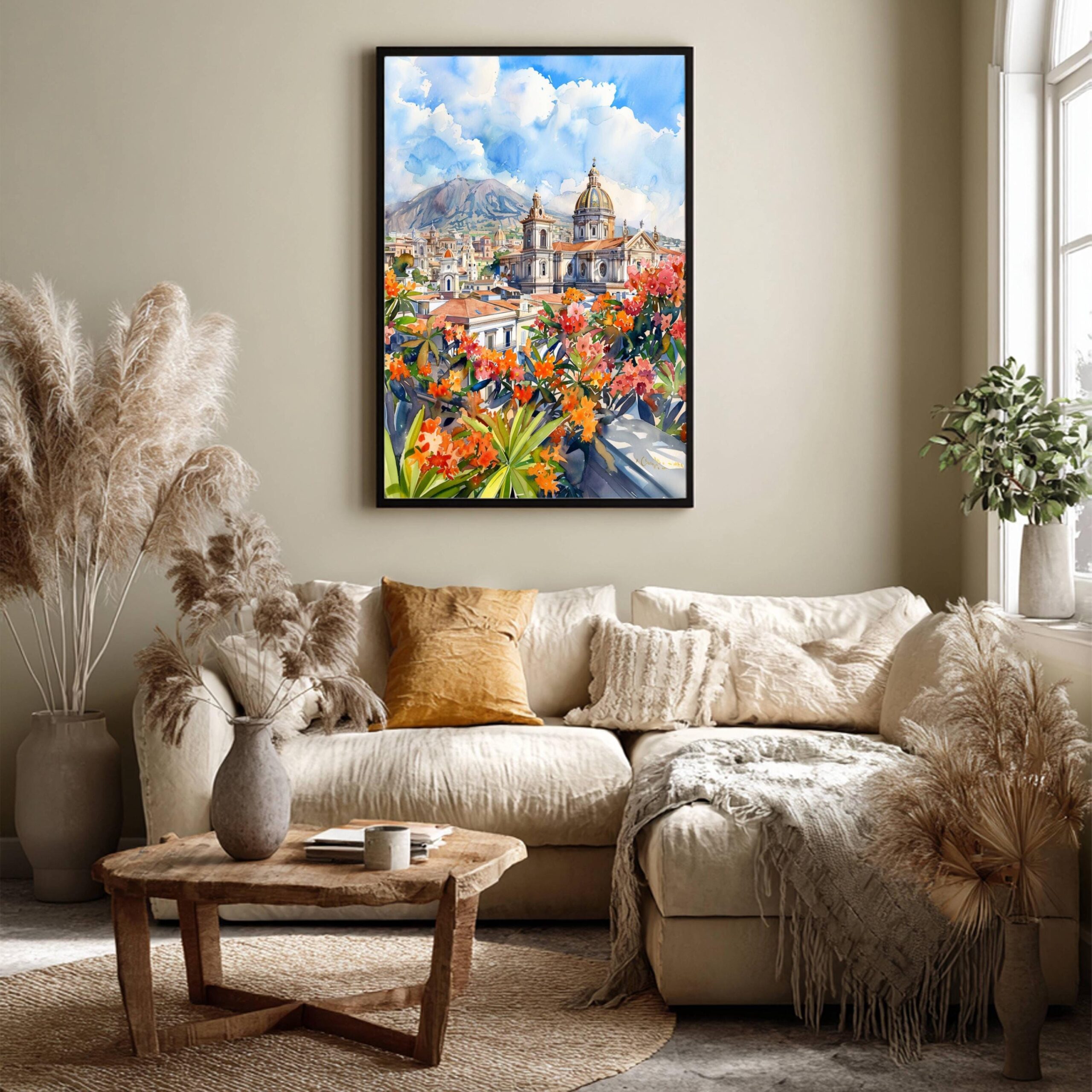 Catania Sicily Italy Europe Watercolor Print: Travel Art Poster - Image 3
