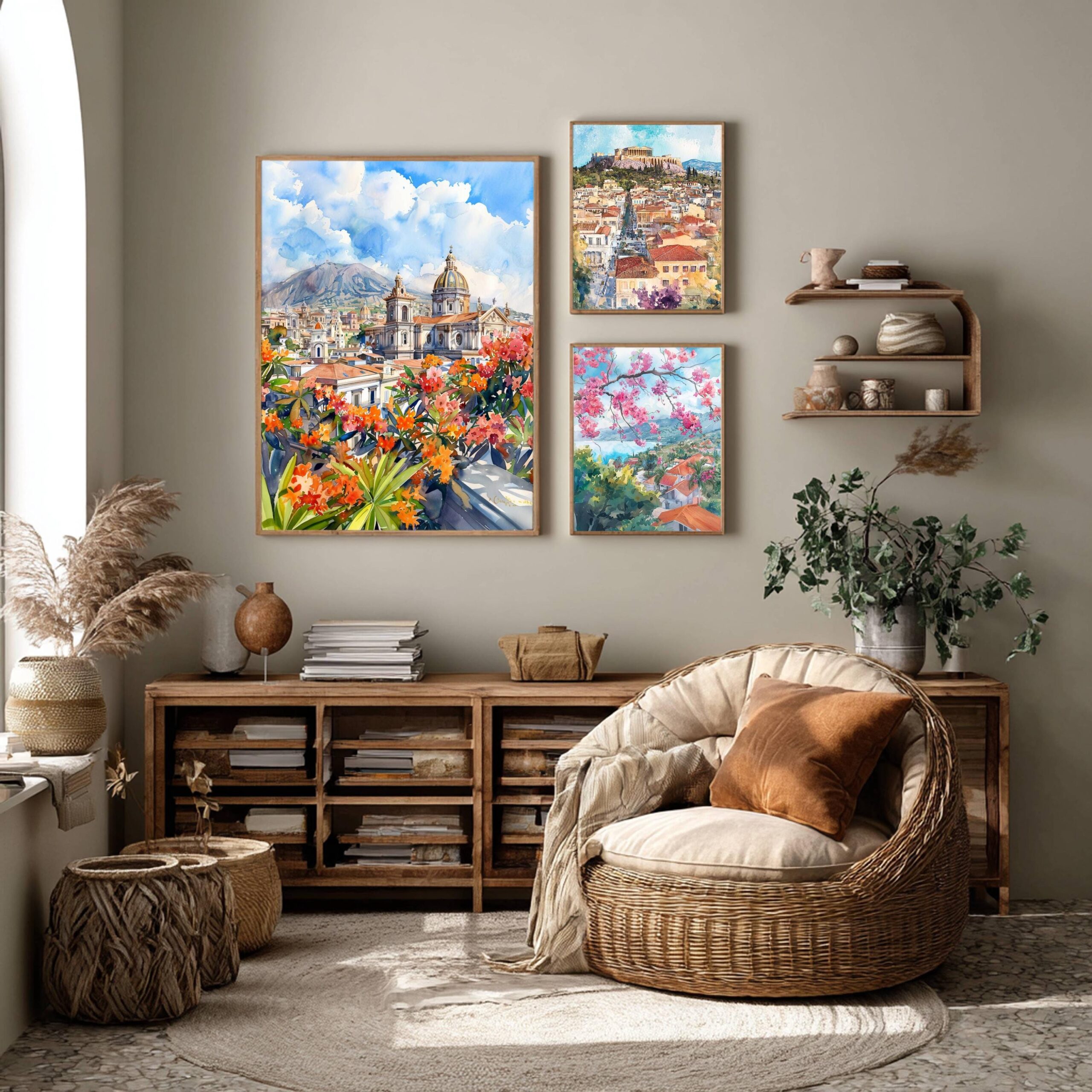 Catania Sicily Italy Europe Watercolor Print: Travel Art Poster - Image 2