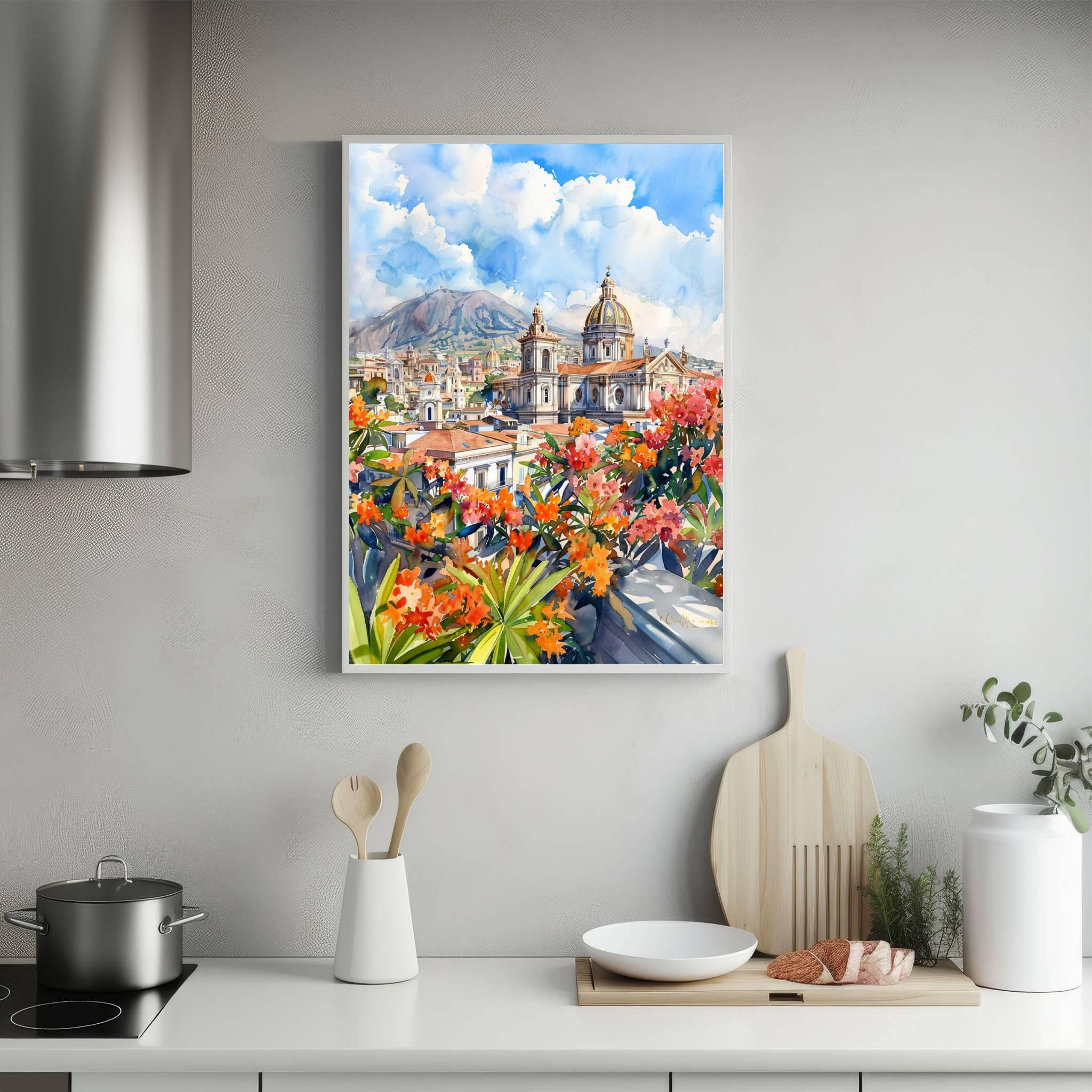 Catania Sicily Italy Europe Watercolor Print: Travel Art Poster - Image 5