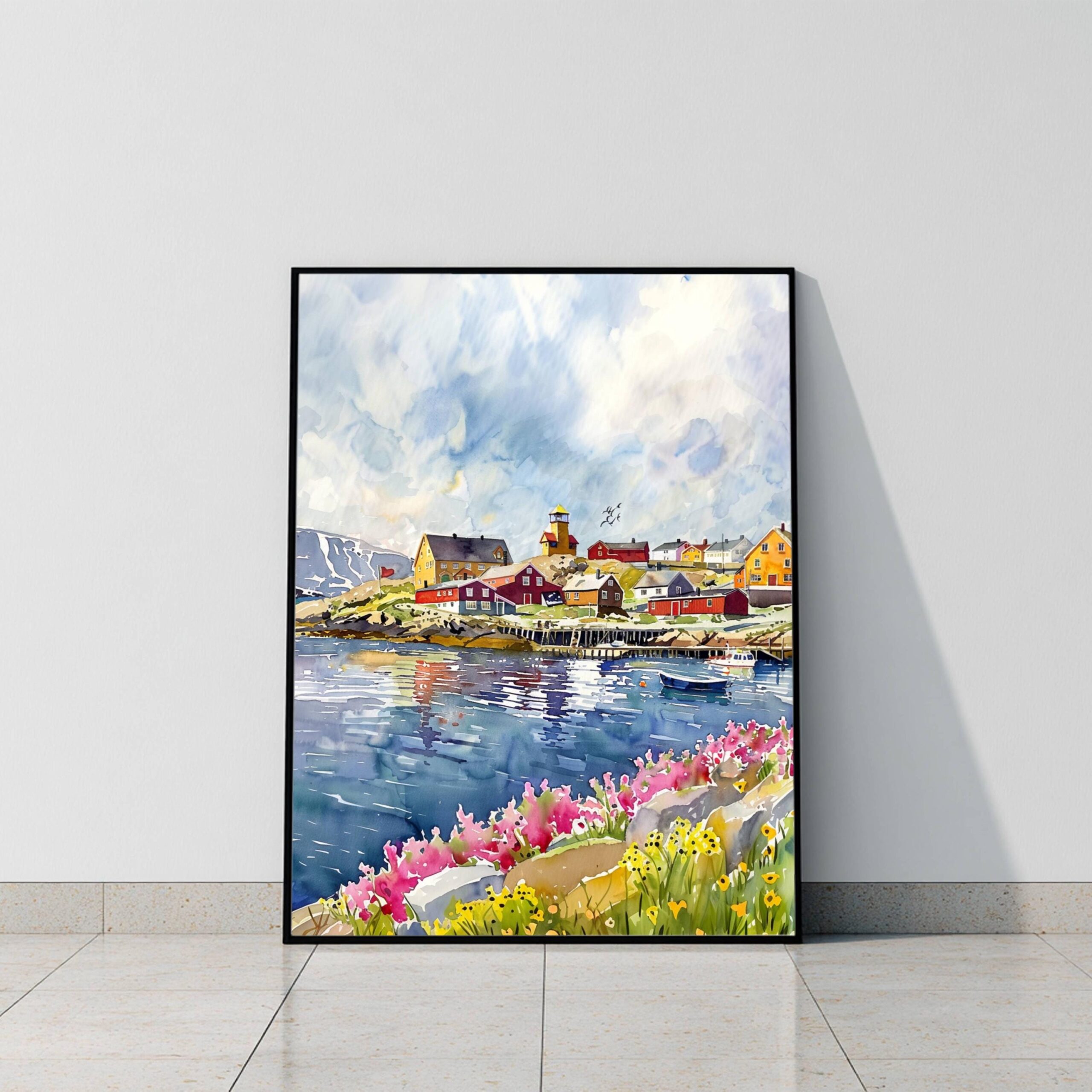 Nordkapp Norway Scandinavia Watercolor Print: Europe Travel Art Poster - Image 10
