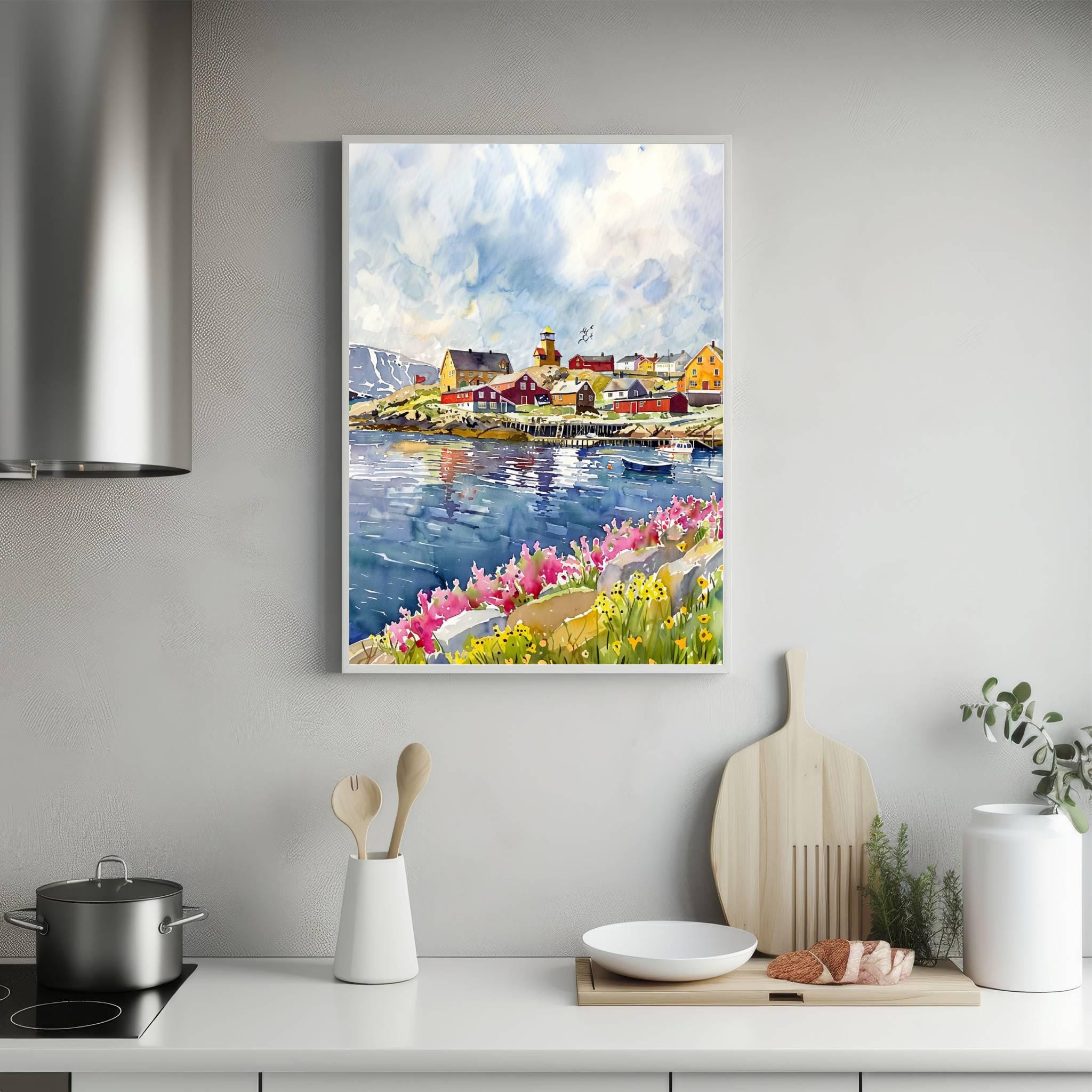 Nordkapp Norway Scandinavia Watercolor Print: Europe Travel Art Poster - Image 5