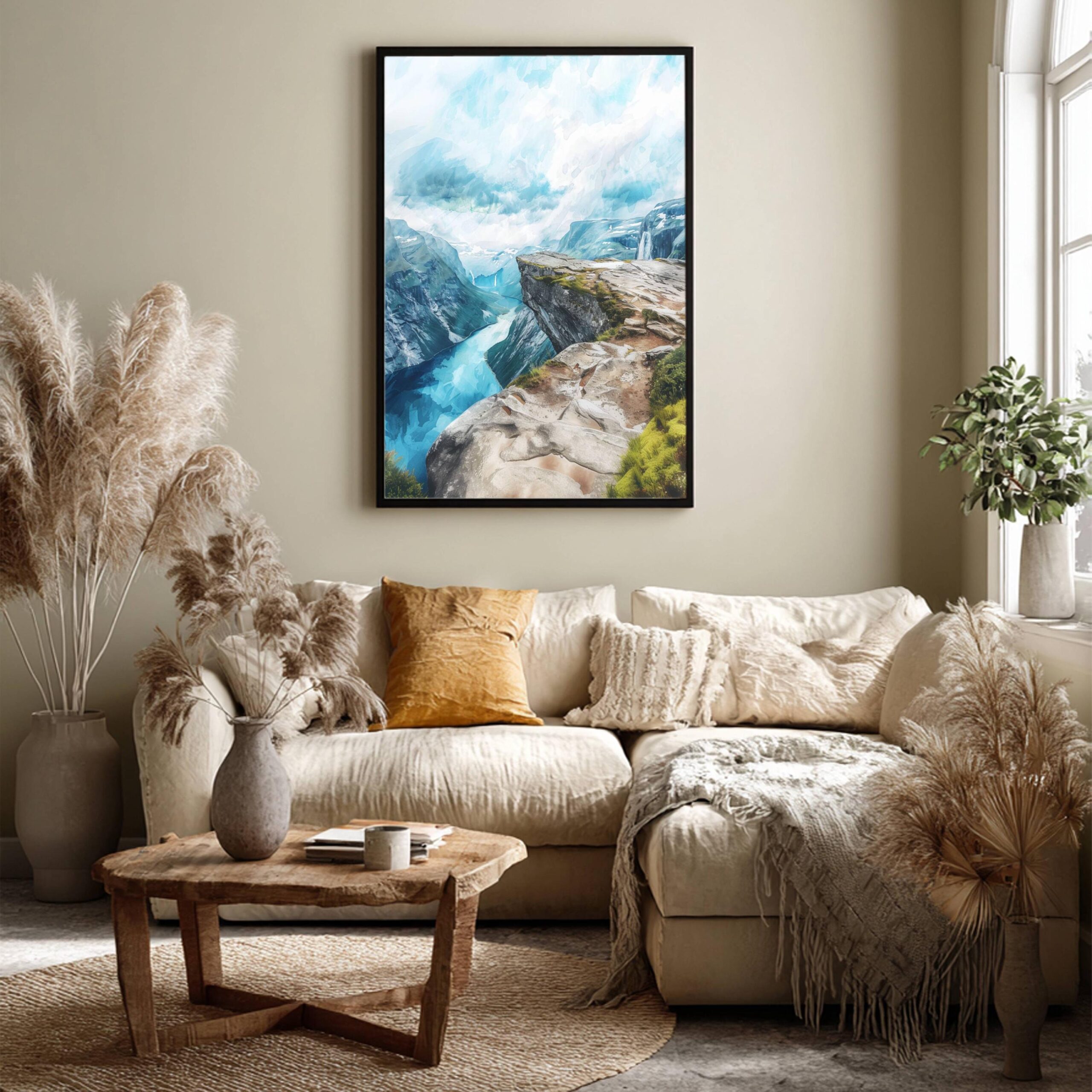 Trolltunga Norway Scandinavia Watercolor Print: Europe Travel Art Poster - Image 3
