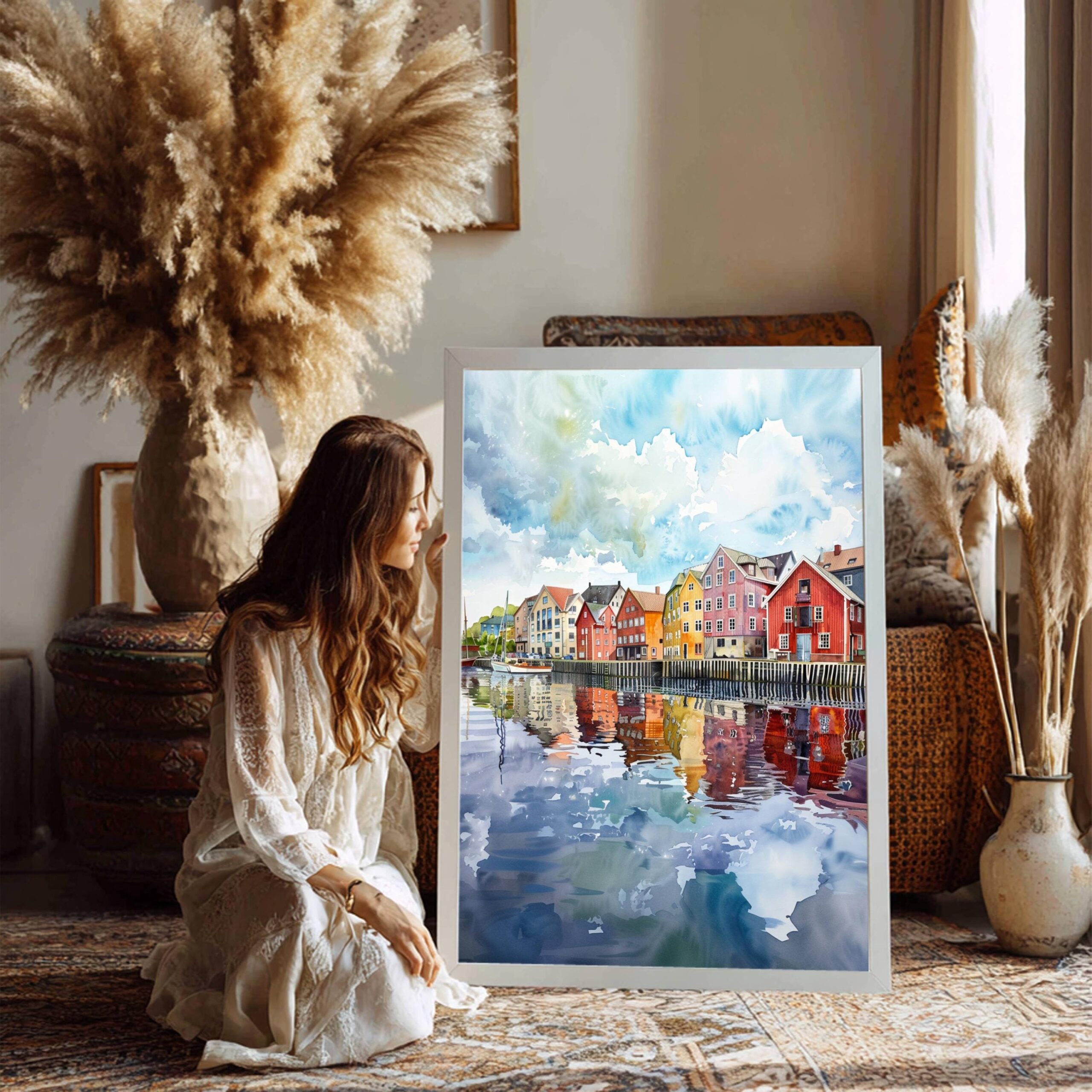 Trondheim Norway Scandinavia Watercolor Print: Europe Travel Art Poster - Image 7