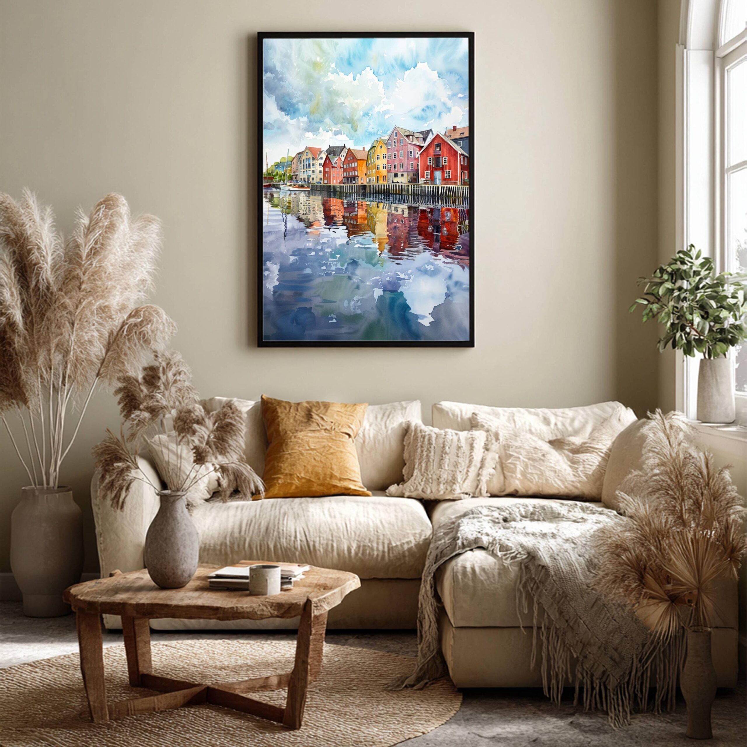 Trondheim Norway Scandinavia Watercolor Print: Europe Travel Art Poster - Image 3