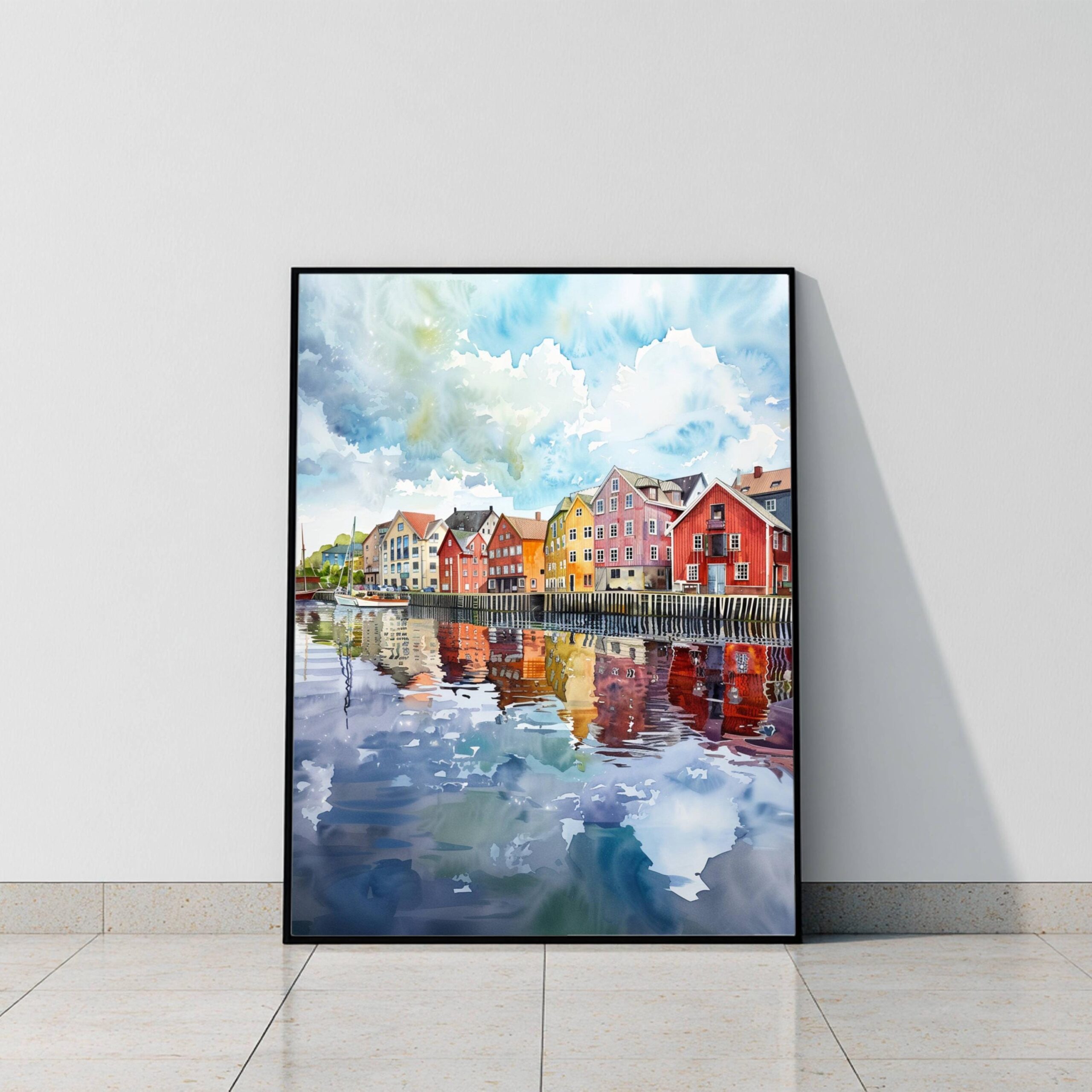 Trondheim Norway Scandinavia Watercolor Print: Europe Travel Art Poster - Image 10