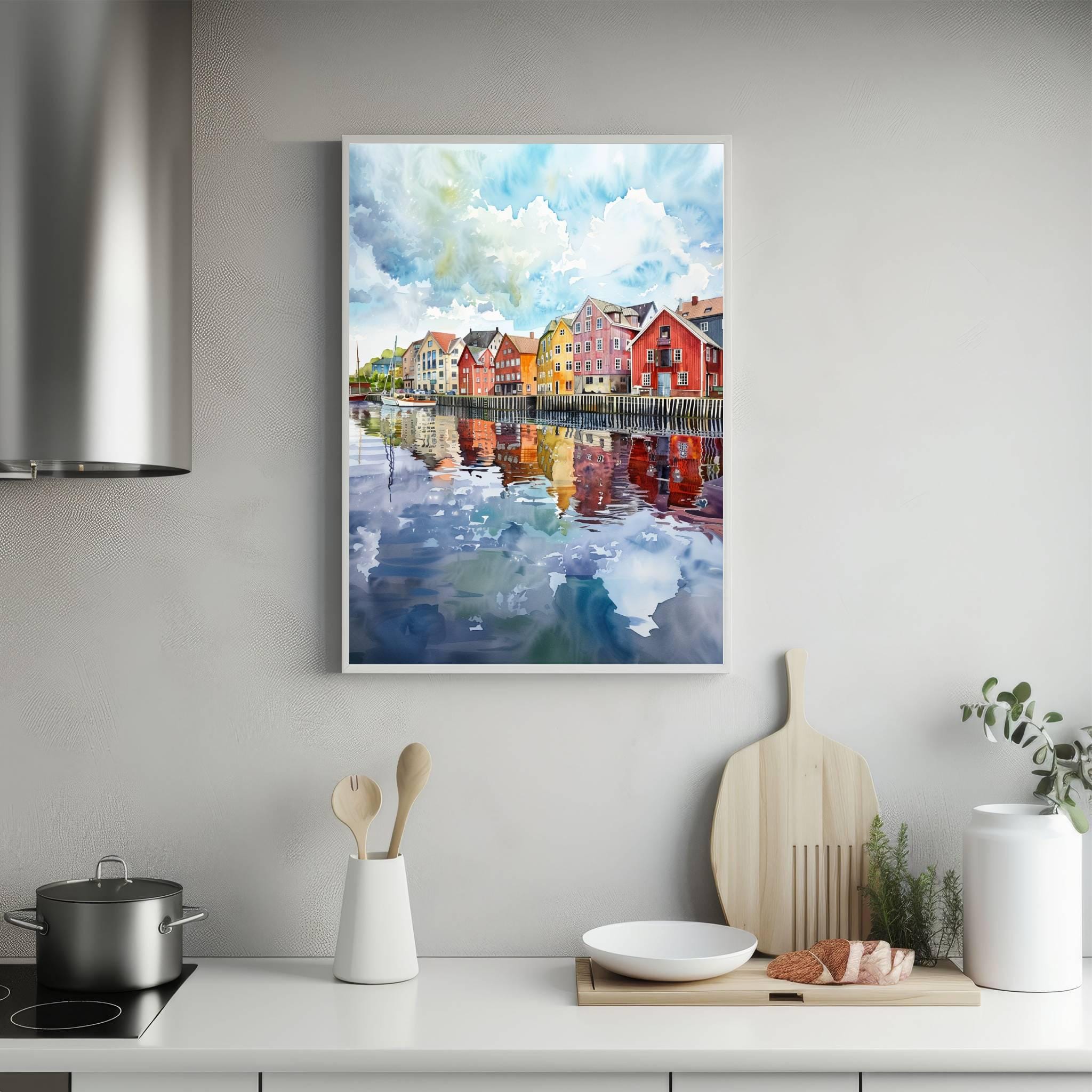 Trondheim Norway Scandinavia Watercolor Print: Europe Travel Art Poster - Image 5