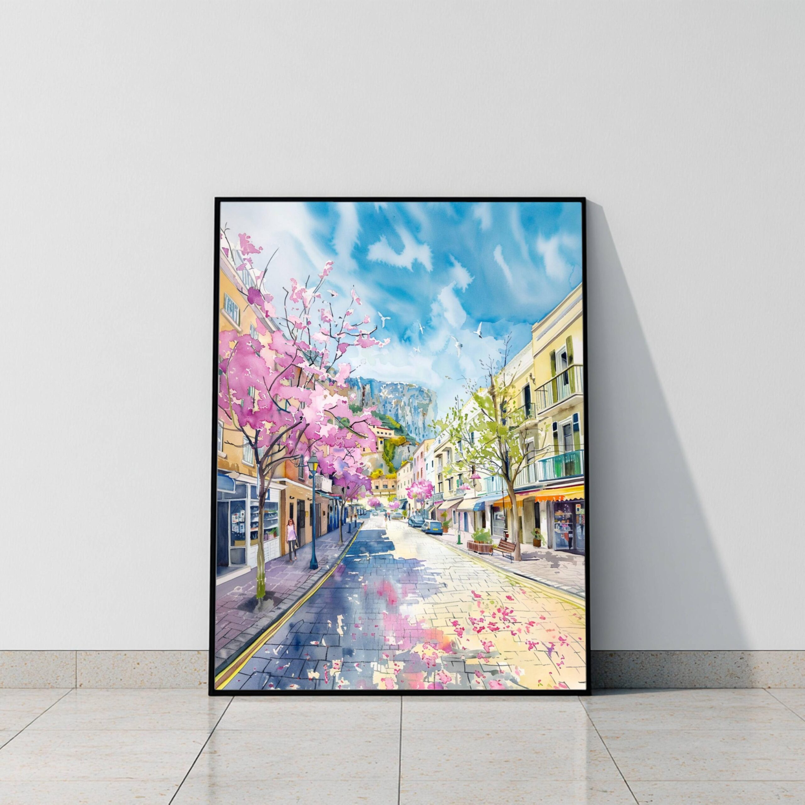 Gibraltar British Overseas Territory Watercolor Print: Travel Art Poster - Image 10