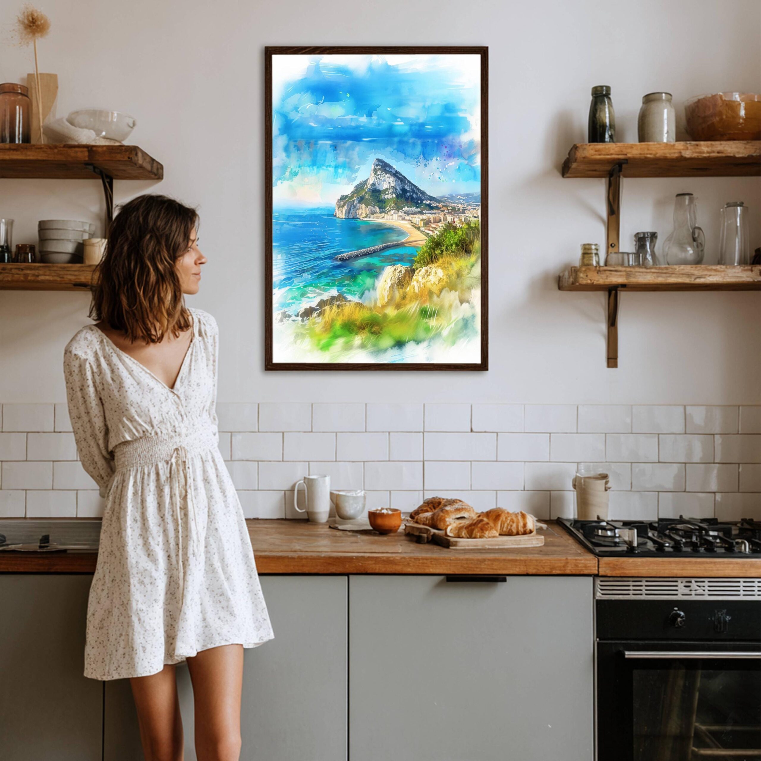 Gibraltar British Overseas Territory Watercolor Print: Travel Art Poster - Image 8