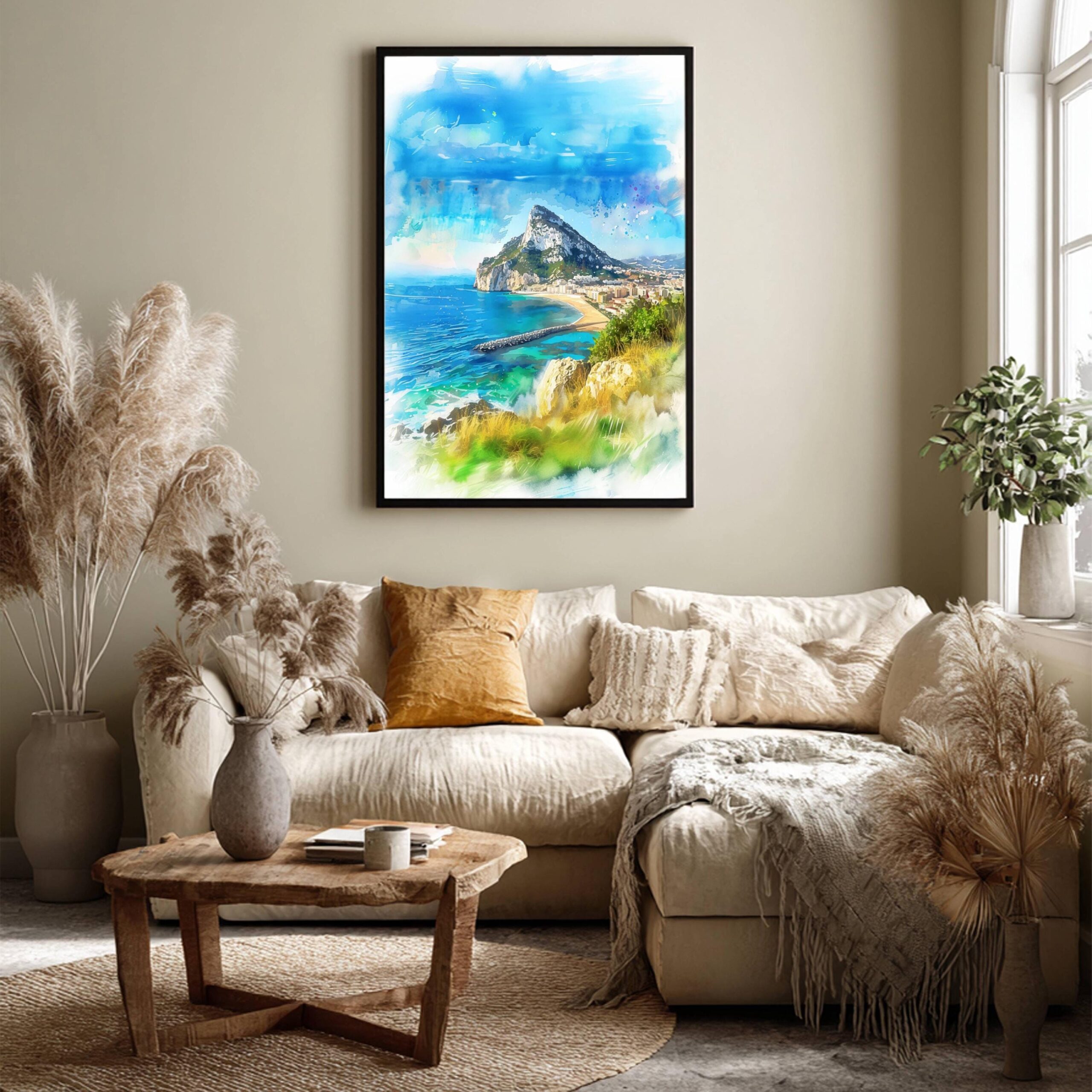 Gibraltar British Overseas Territory Watercolor Print: Travel Art Poster - Image 4