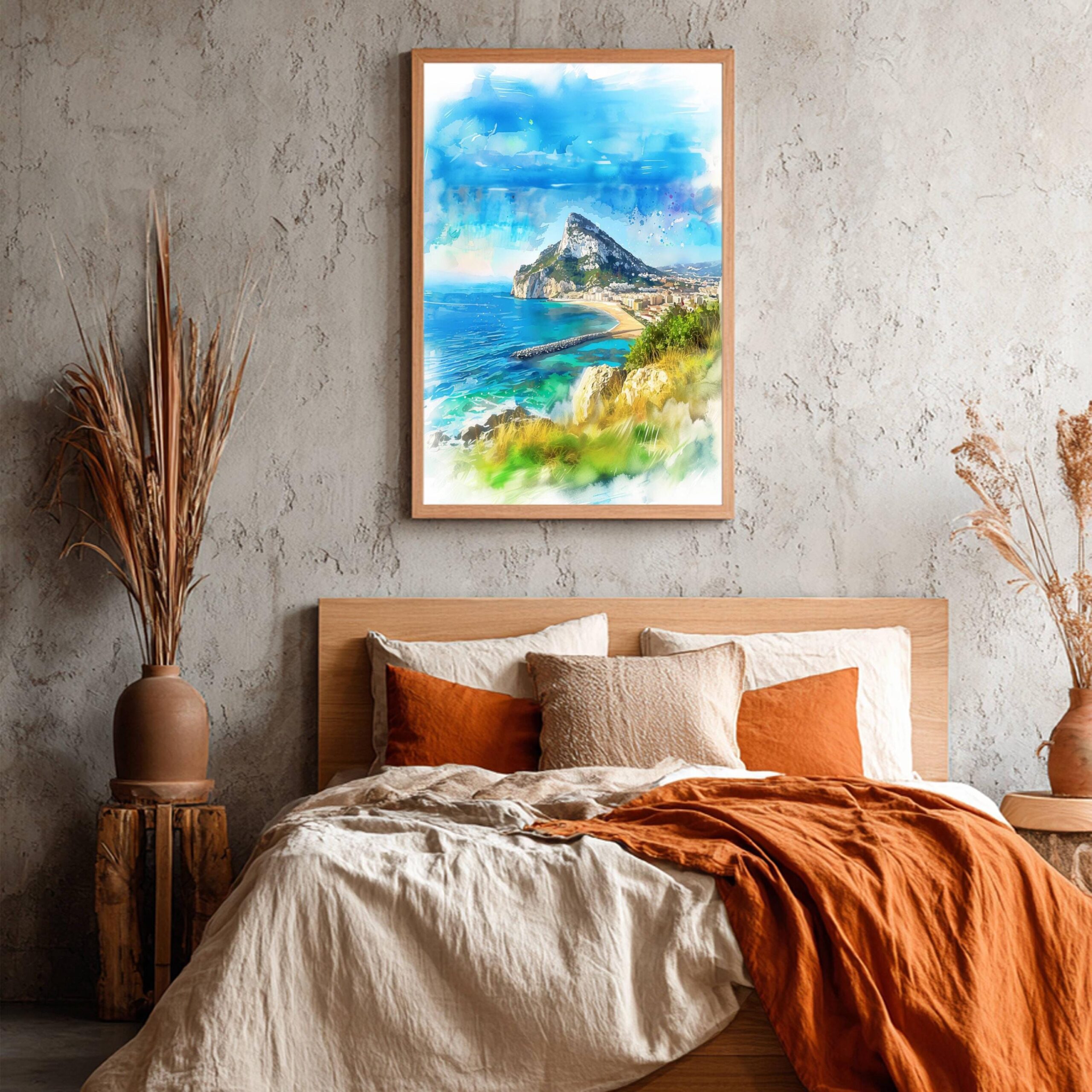 Gibraltar British Overseas Territory Watercolor Print: Travel Art Poster - Image 3