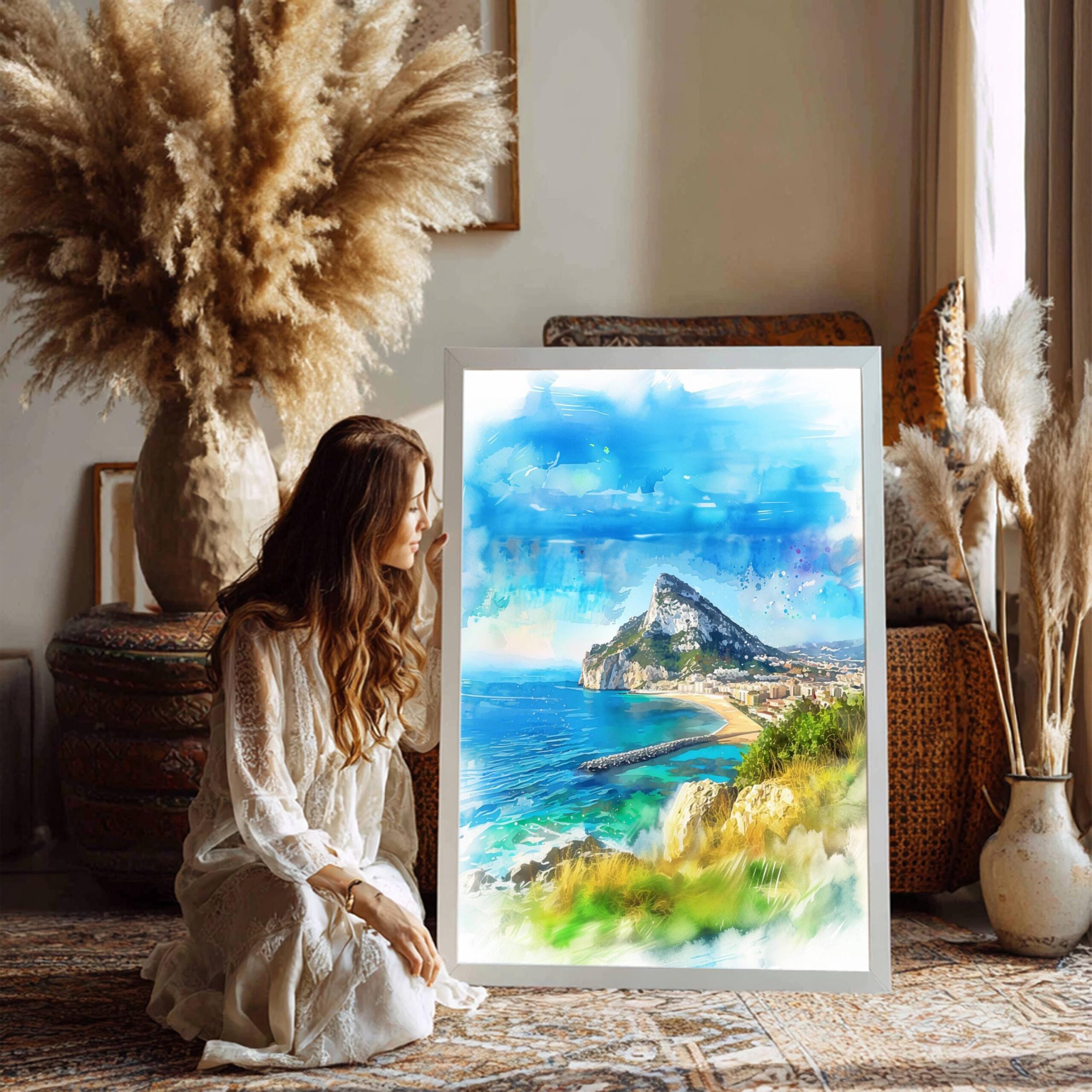 Gibraltar British Overseas Territory Watercolor Print: Travel Art Poster - Image 7