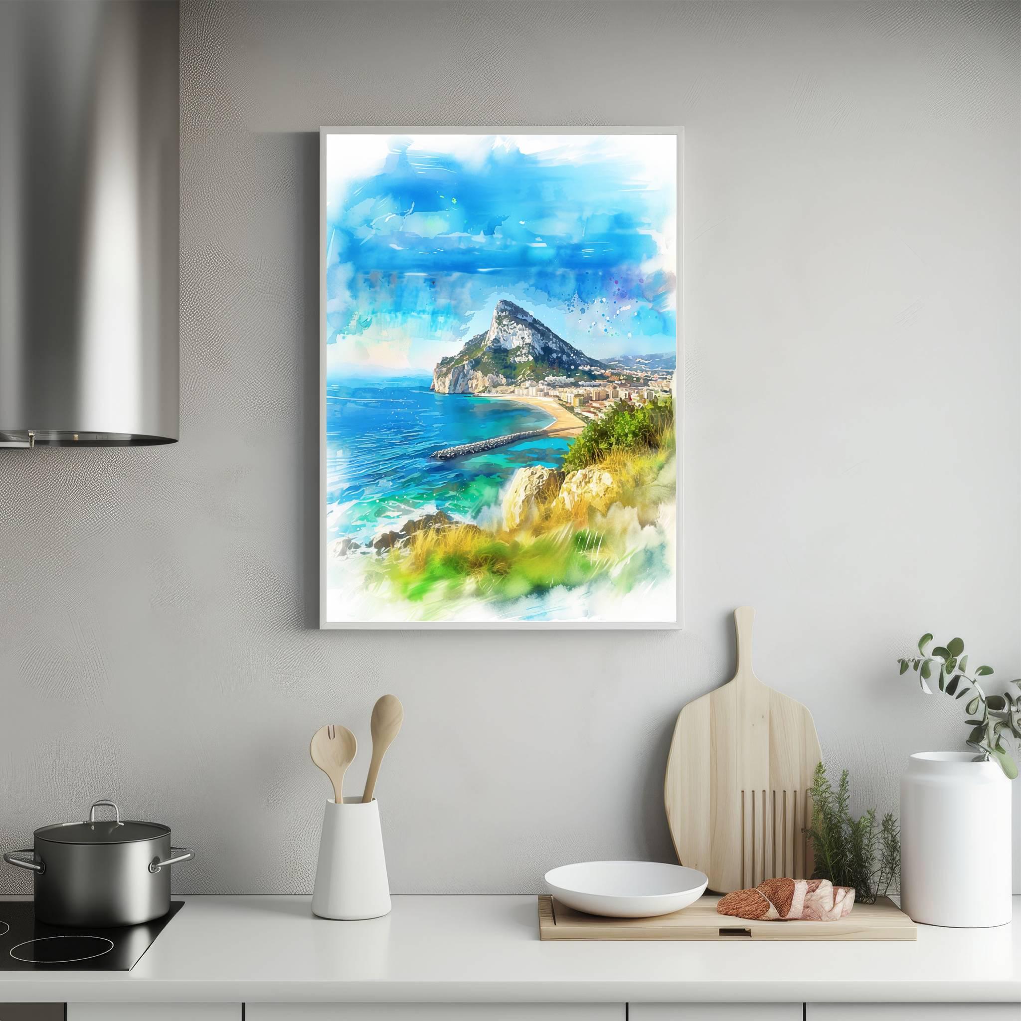 Gibraltar British Overseas Territory Watercolor Print: Travel Art Poster - Image 5