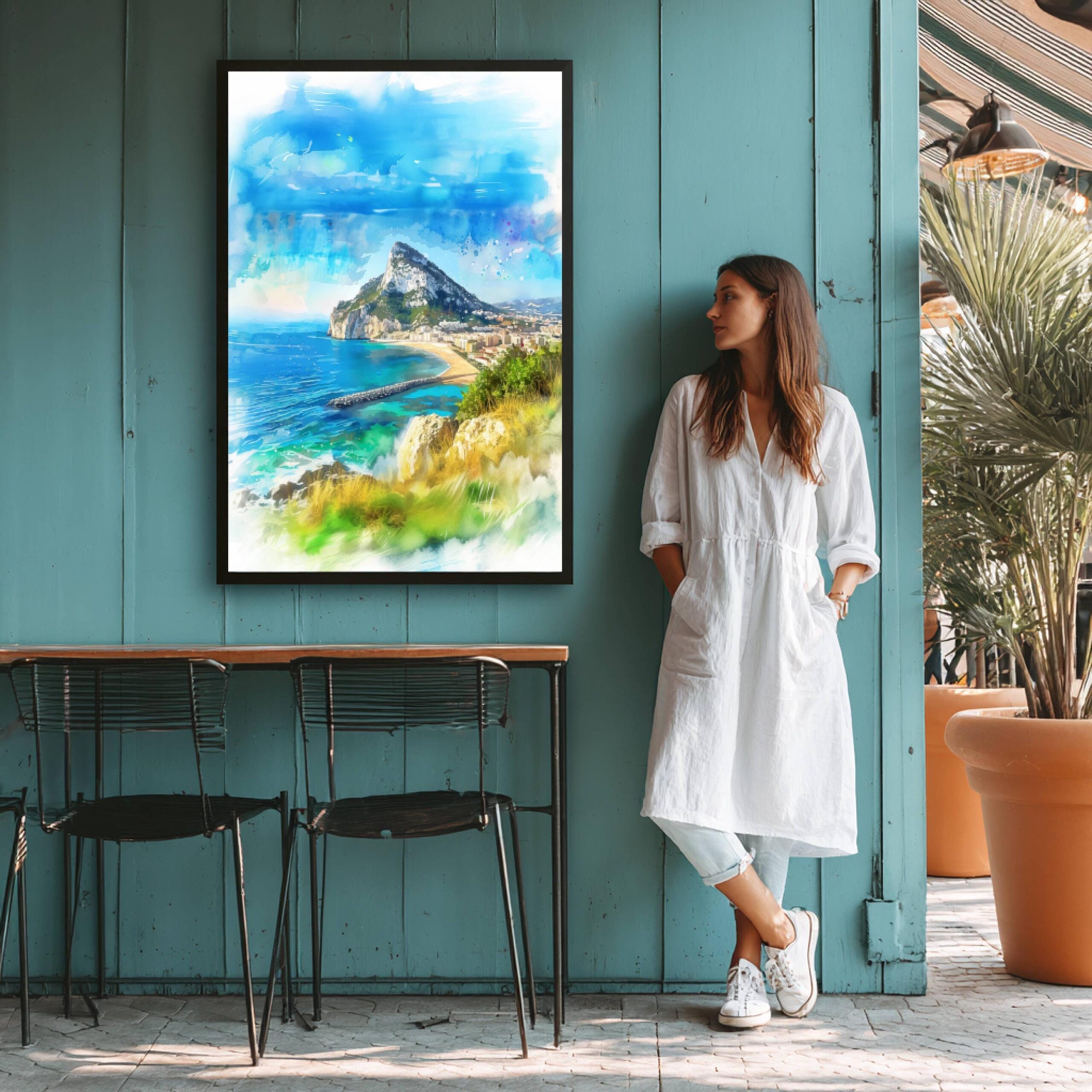 Gibraltar British Overseas Territory Watercolor Print: Travel Art Poster - Image 9