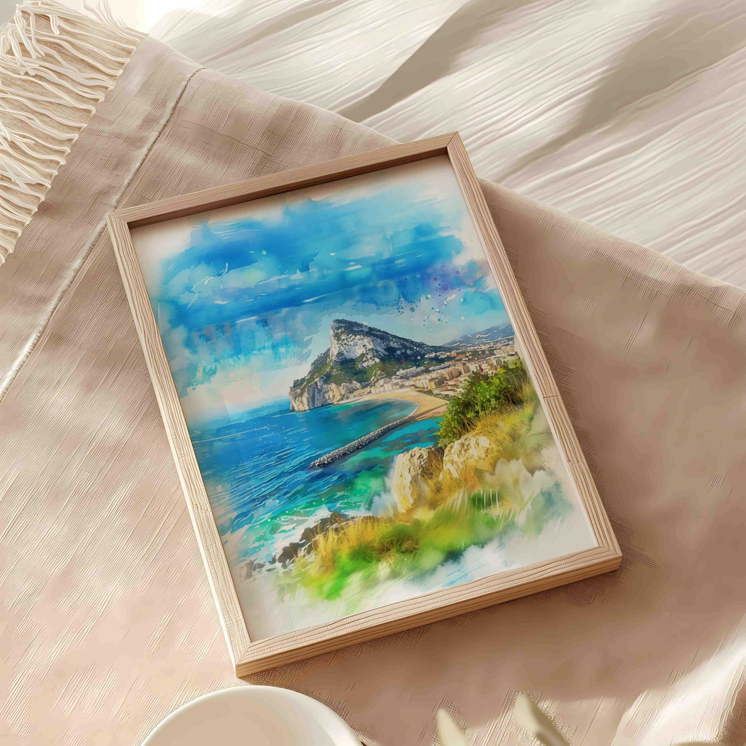 Gibraltar British Overseas Territory Watercolor Print: Travel Art Poster - Image 6