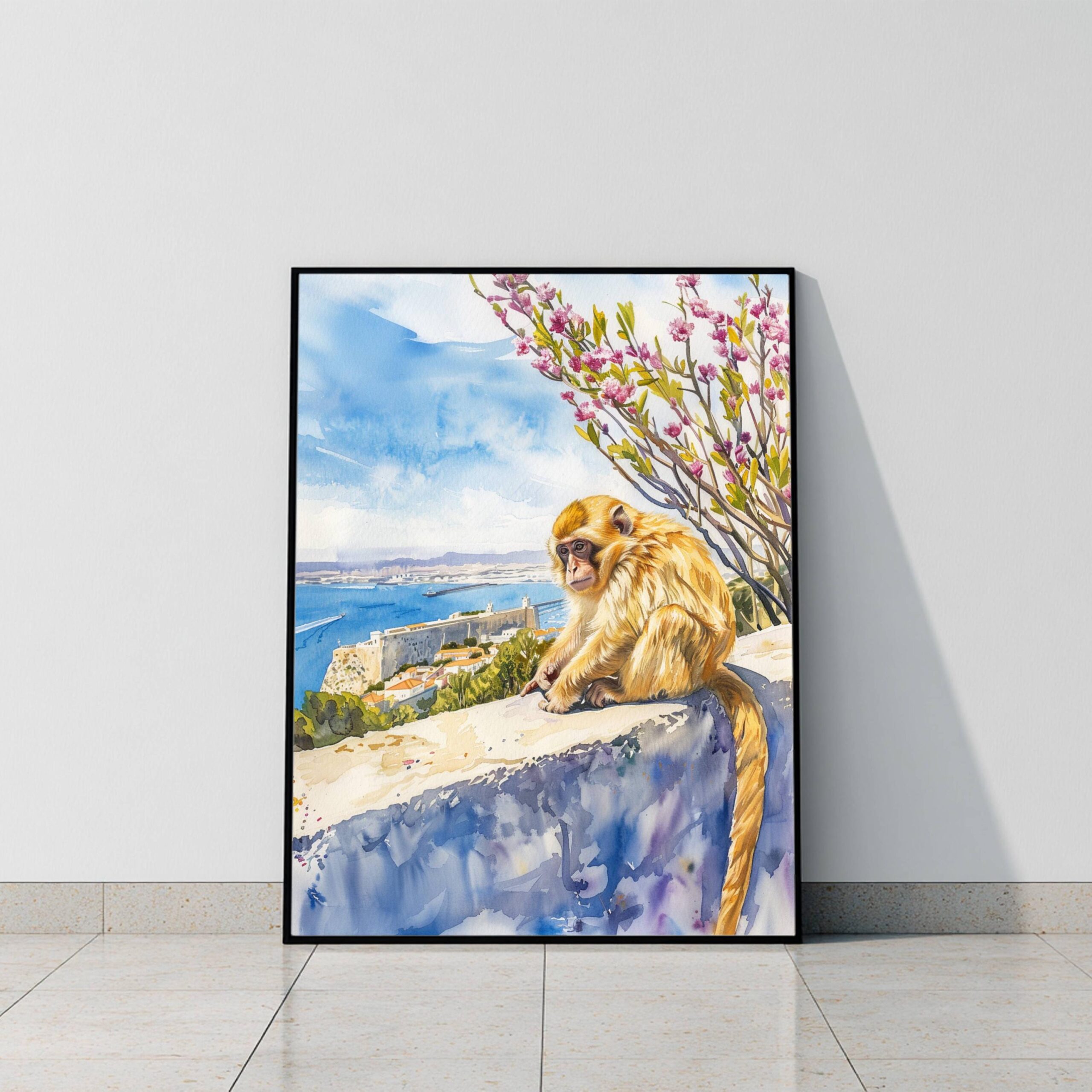 Gibraltar British Overseas Territory Watercolor Print: Travel Art Poster - Image 10
