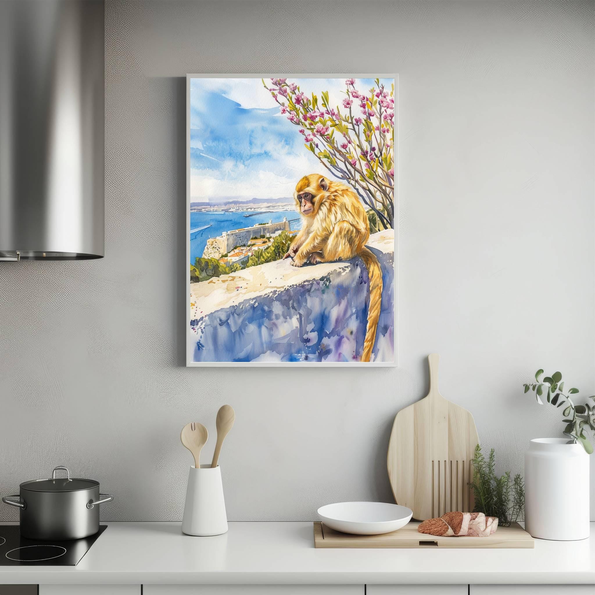 Gibraltar British Overseas Territory Watercolor Print: Travel Art Poster - Image 5
