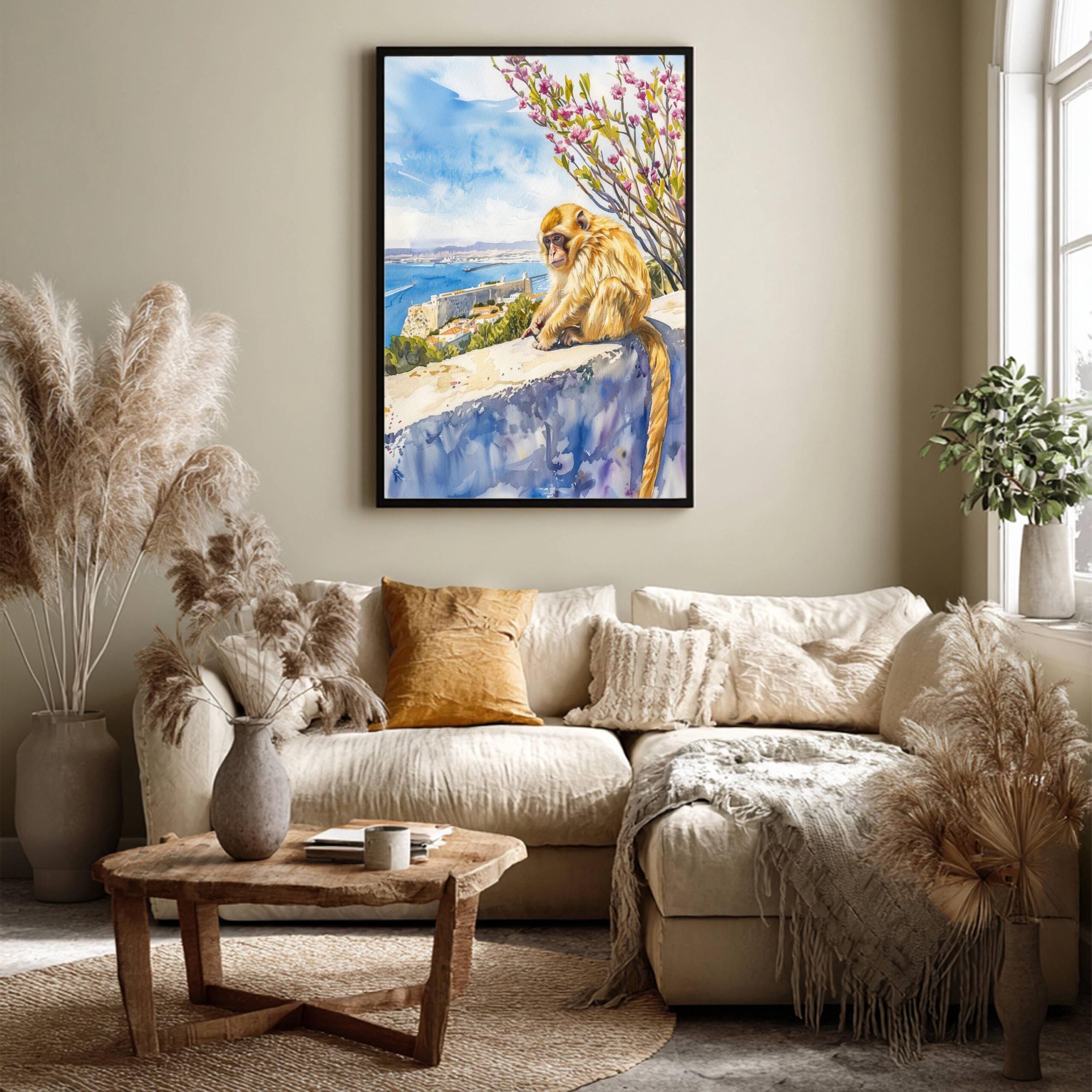 Gibraltar British Overseas Territory Watercolor Print: Travel Art Poster - Image 3